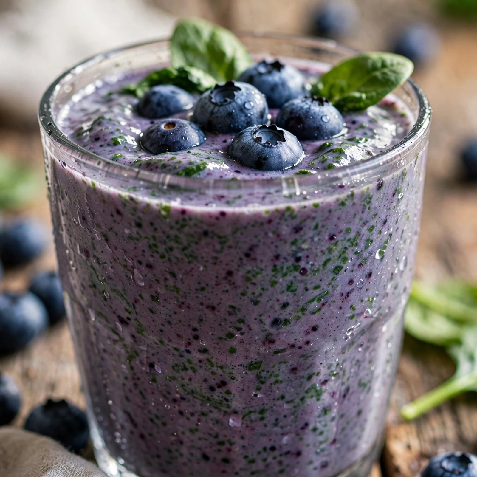 15 Best 21 Day Fix Summer Smoothies (Refreshing & Approved): 4. Blueberry Spinach Smoothie