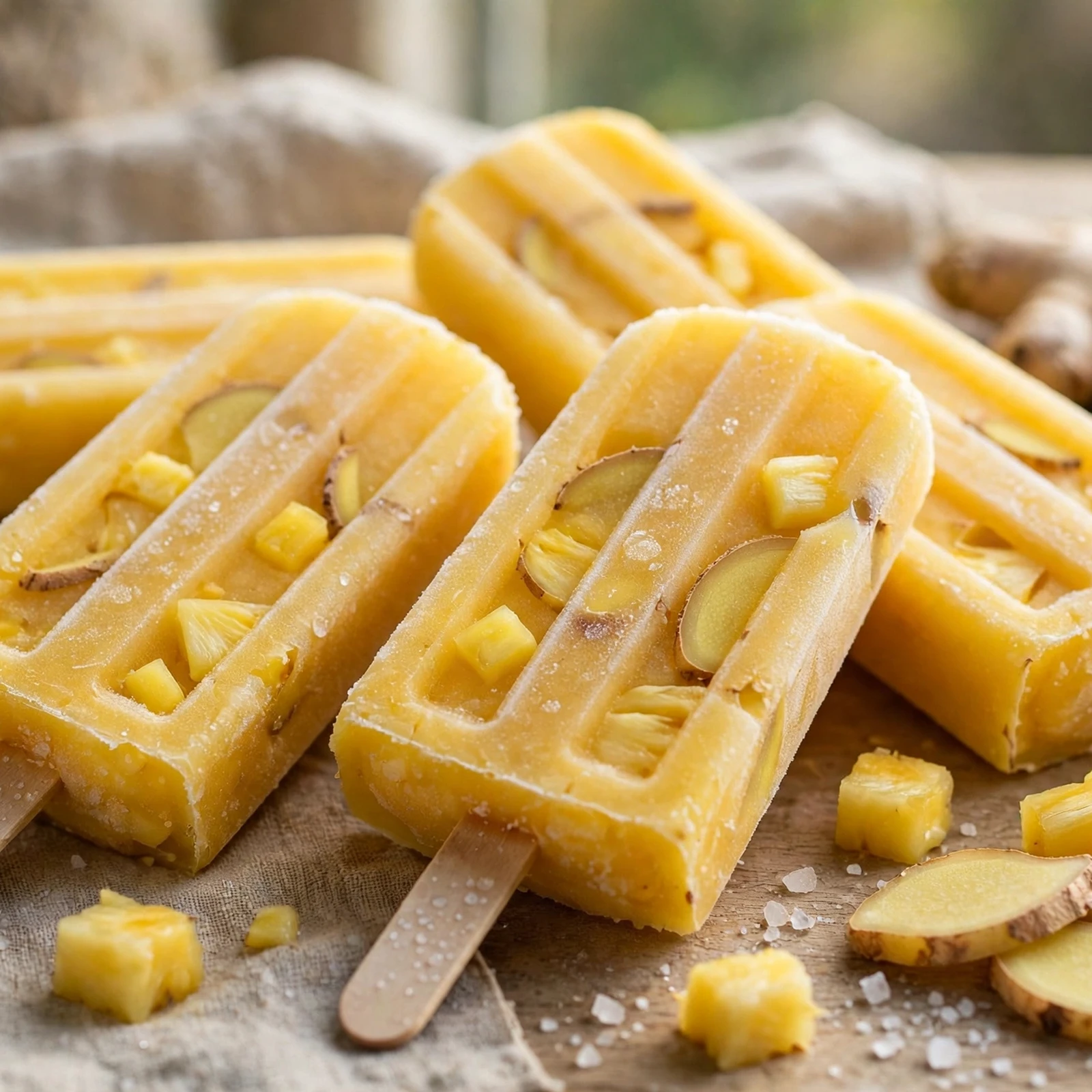 10 Anti-Inflammatory Ice Pops, Sorbets & Frozen Treats for Summer: 5. Pineapple Ginger Pops