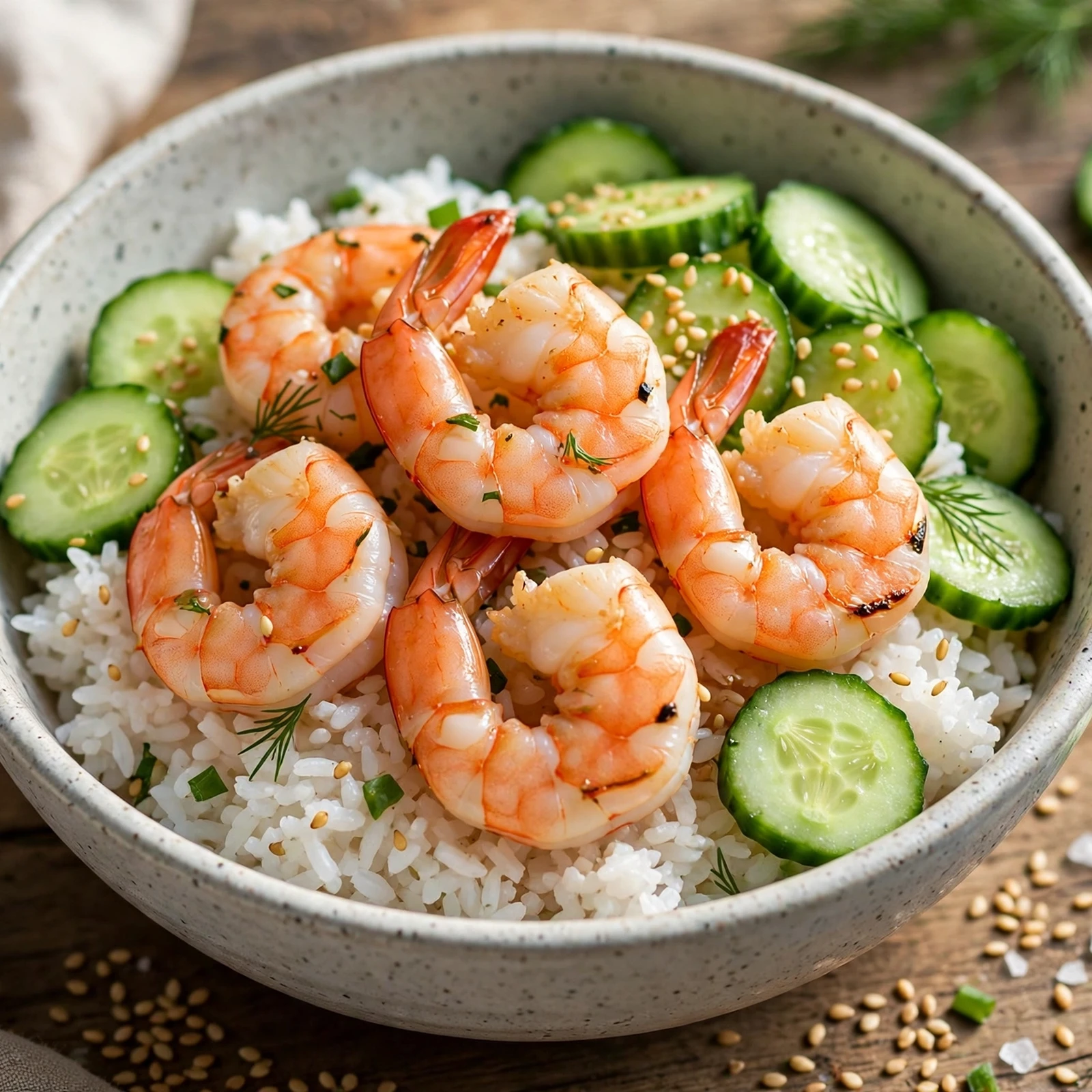 20 Light Summer Anti-Inflammatory Dinners Recipes for Warm Evenings: 4. Shrimp Cucumber Rice Bowls