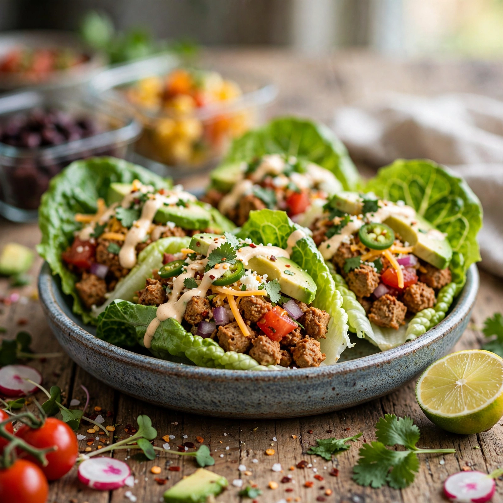 21 Day Fix Summer Meal Prep (Beat the Heat & Stay on Track): 2. Turkey Taco Lettuce Wrap Meal Prep