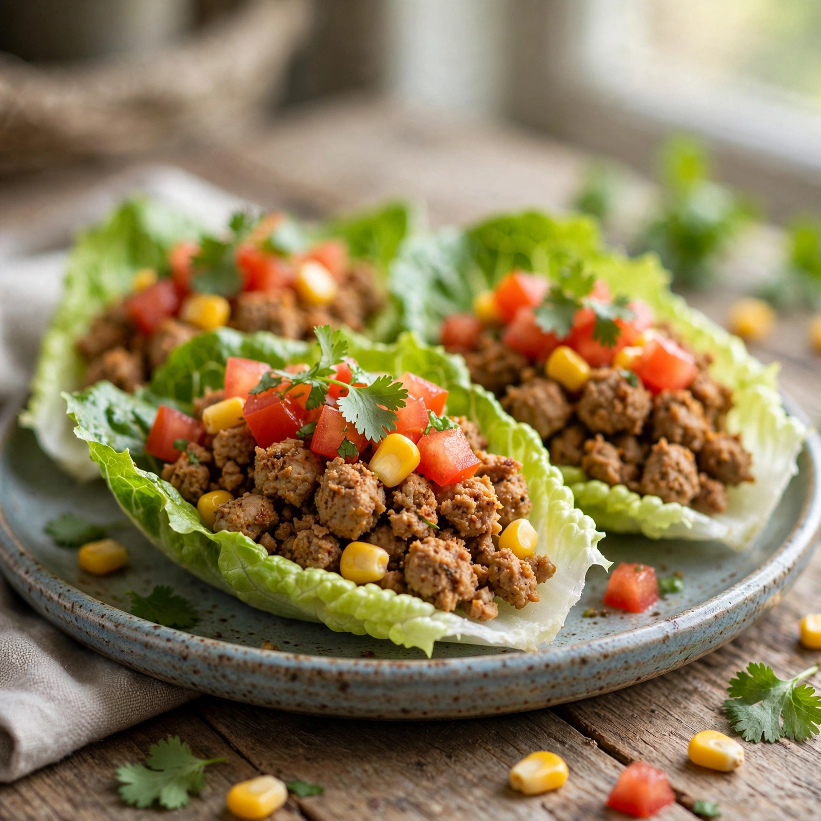 15 Best 21 Day Fix Summer Dinner Ideas (Easy & No Heavy Meals): 3. Turkey Taco Lettuce Wraps