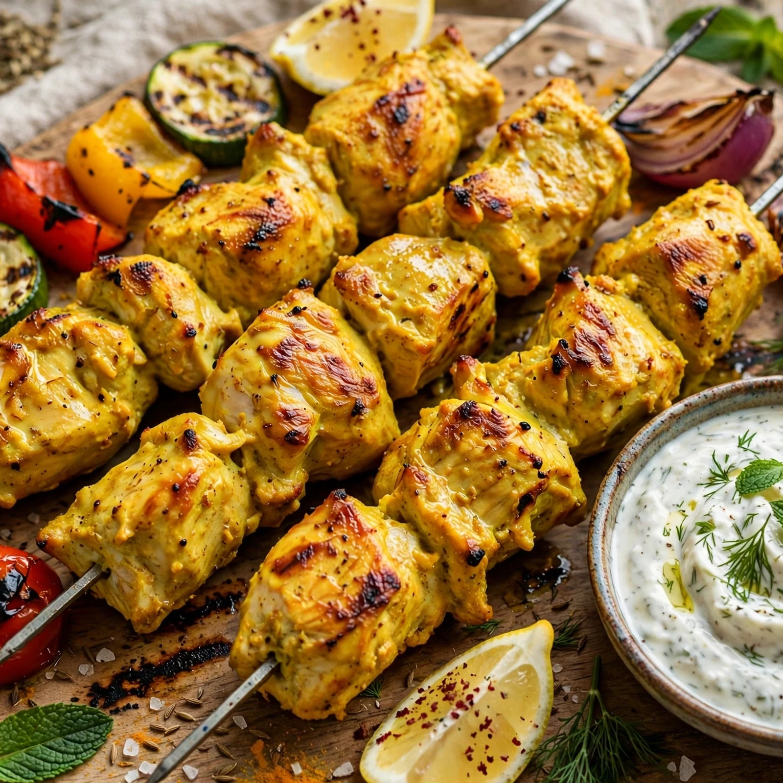 15 Summer Anti-Inflammatory BBQ Recipes for Cookouts: 4. Turmeric Yogurt Chicken Kebabs
