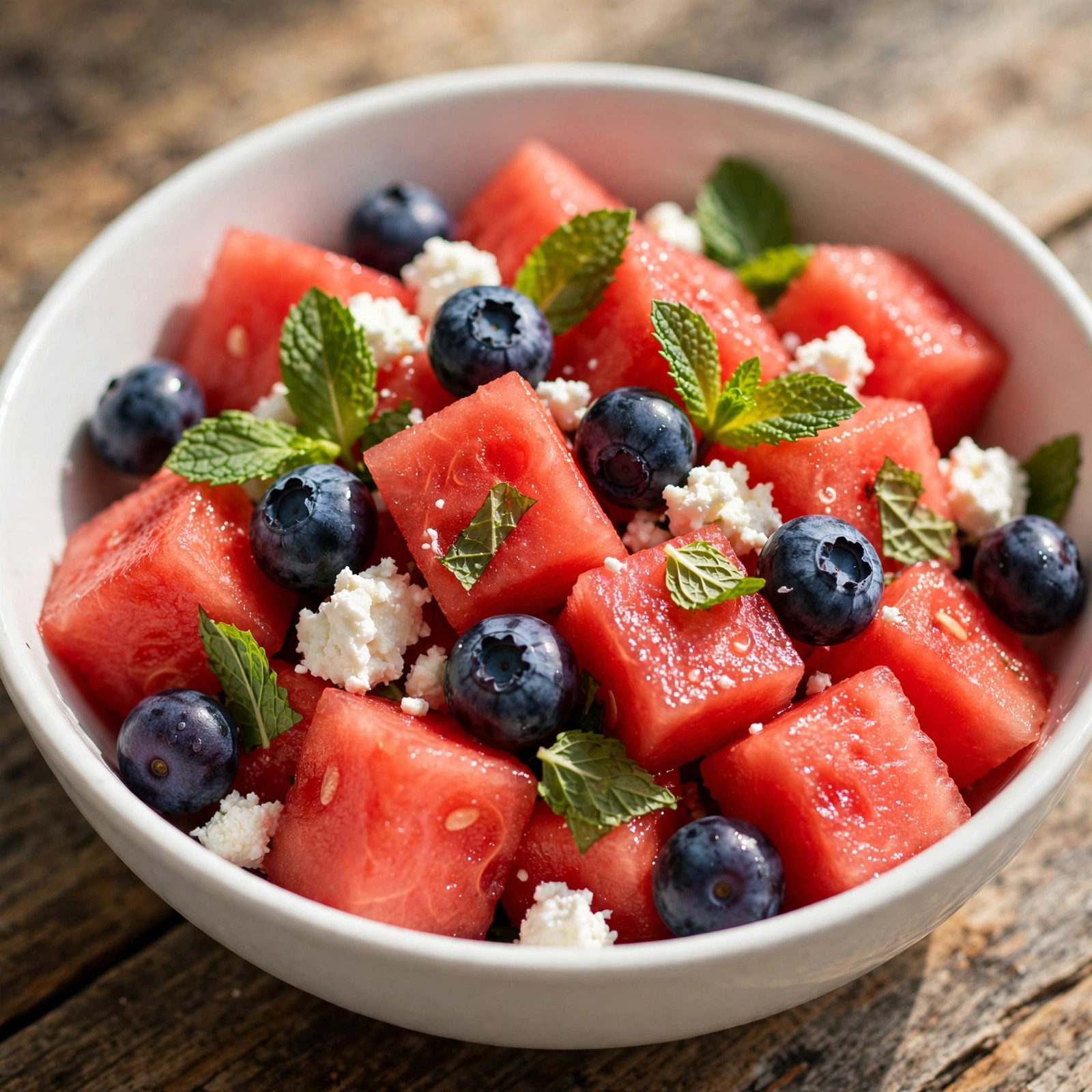 10 Anti-Inflammatory Watermelon Recipes for Summer Heat: 2. Watermelon Blueberry Salad