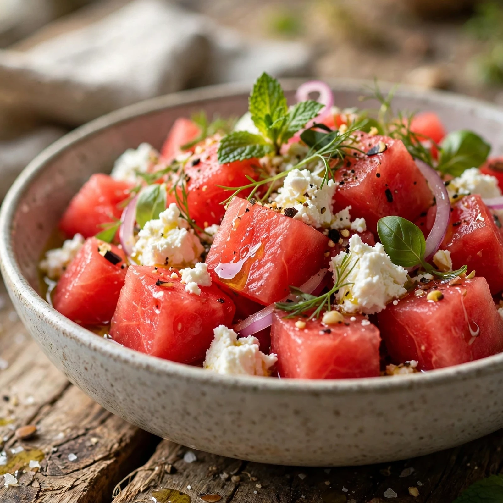 20 No-Cook Anti-Inflammatory Meals for Hot Summer Days: 4. Watermelon Feta Bowl