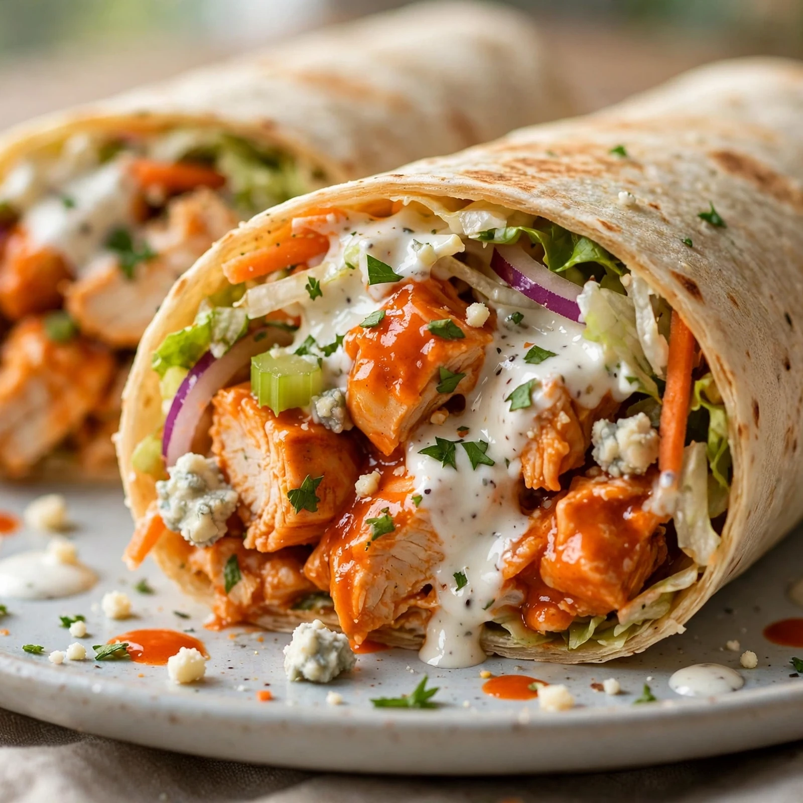 15 Quick 21 Day Fix Wrap Recipes for Lunch Meal Prep: 3. Buffalo Chicken Ranch Wrap