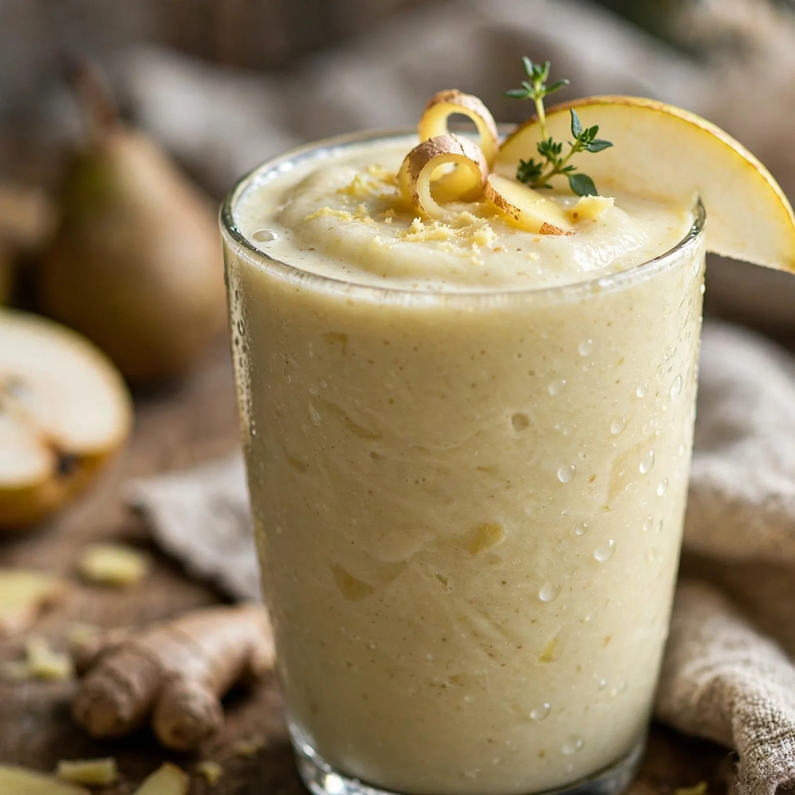 10 Anti-Inflammatory Apple Pear and Fig Recipes for Fall: 5. Creamy Pear Ginger Smoothie