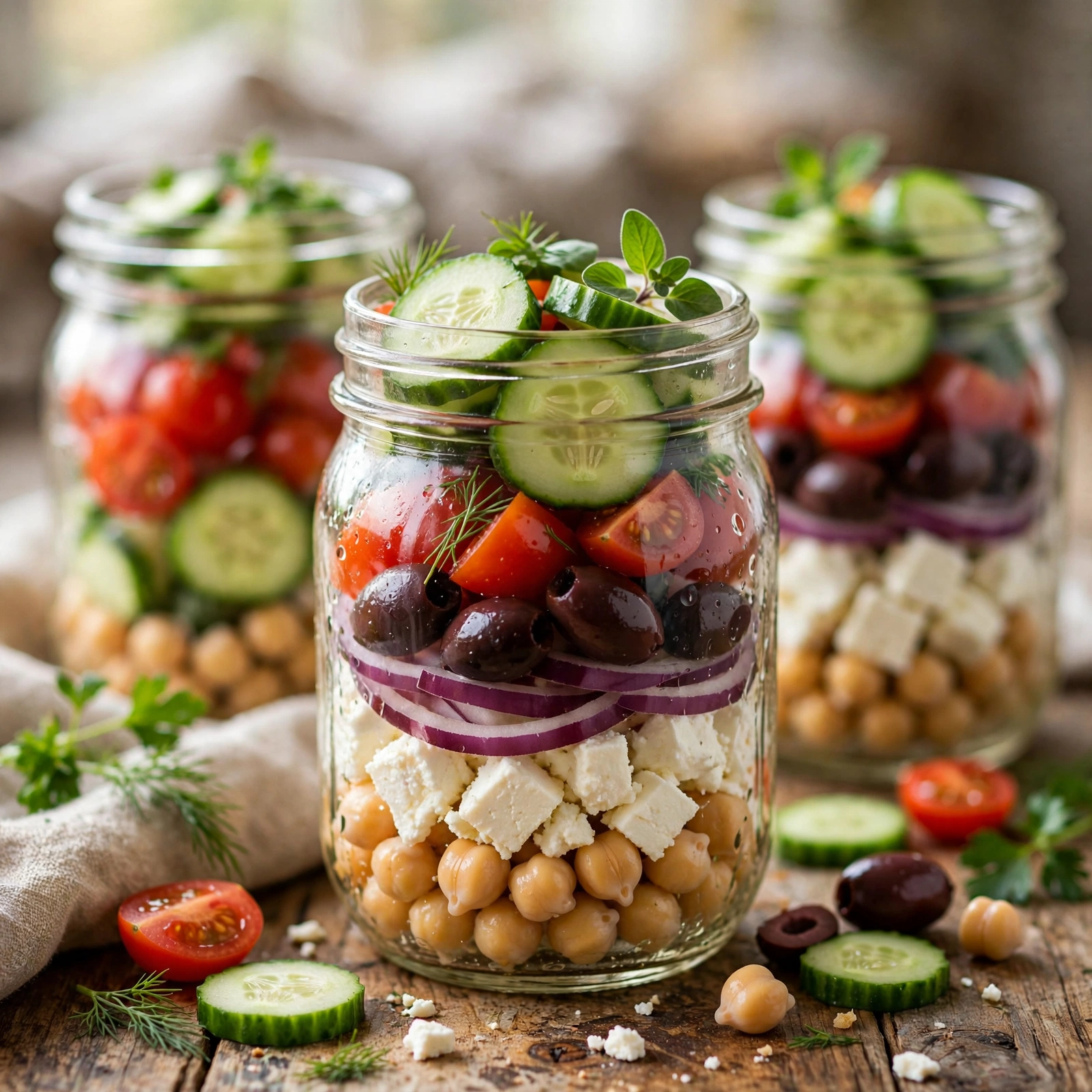 21 Day Fix Summer Meal Prep (Beat the Heat & Stay on Track): 3. Greek Mason Jar Salad