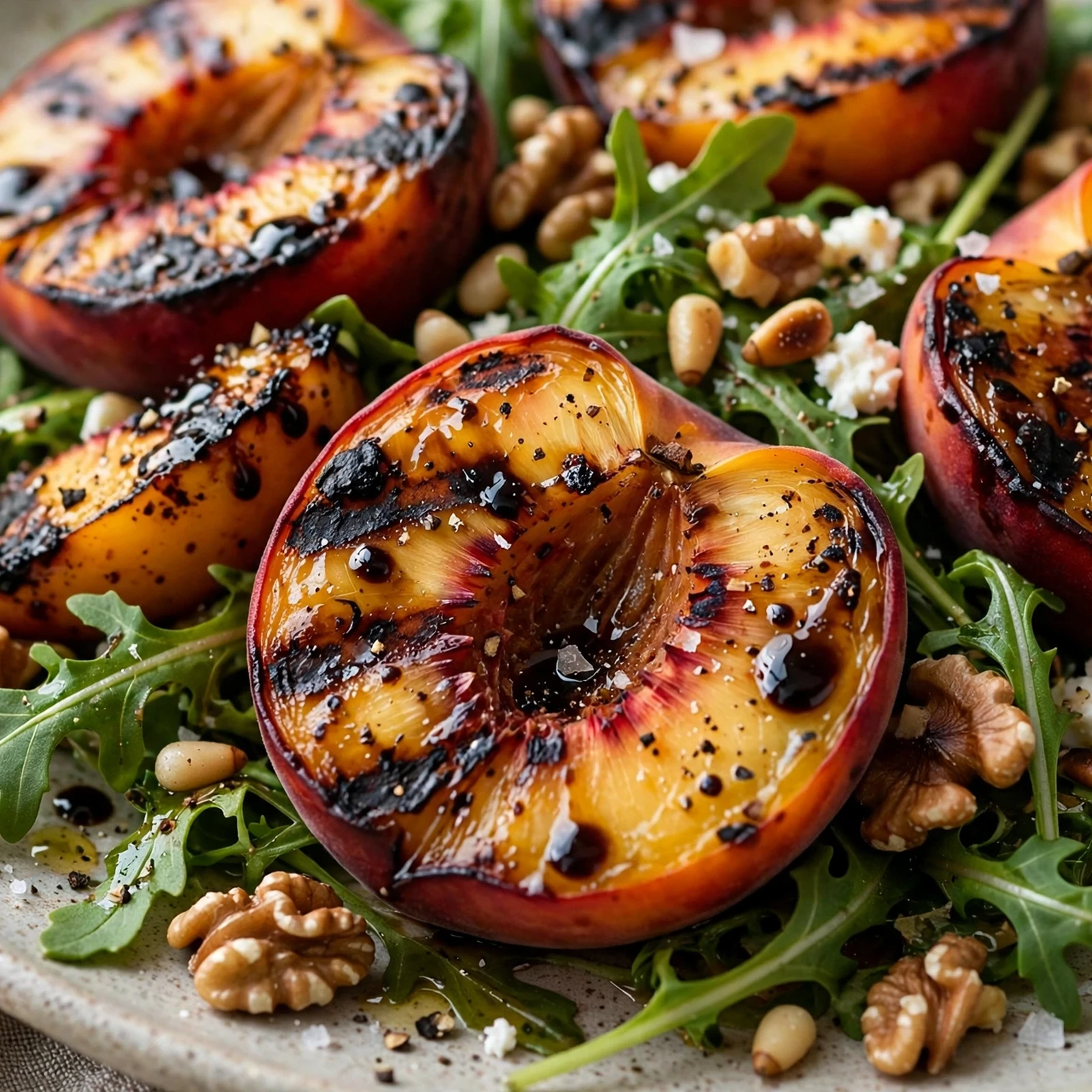 12 Anti-Inflammatory Peach And Plum Recipes for Late Summer: 4. Grilled Peach & Arugula Salad