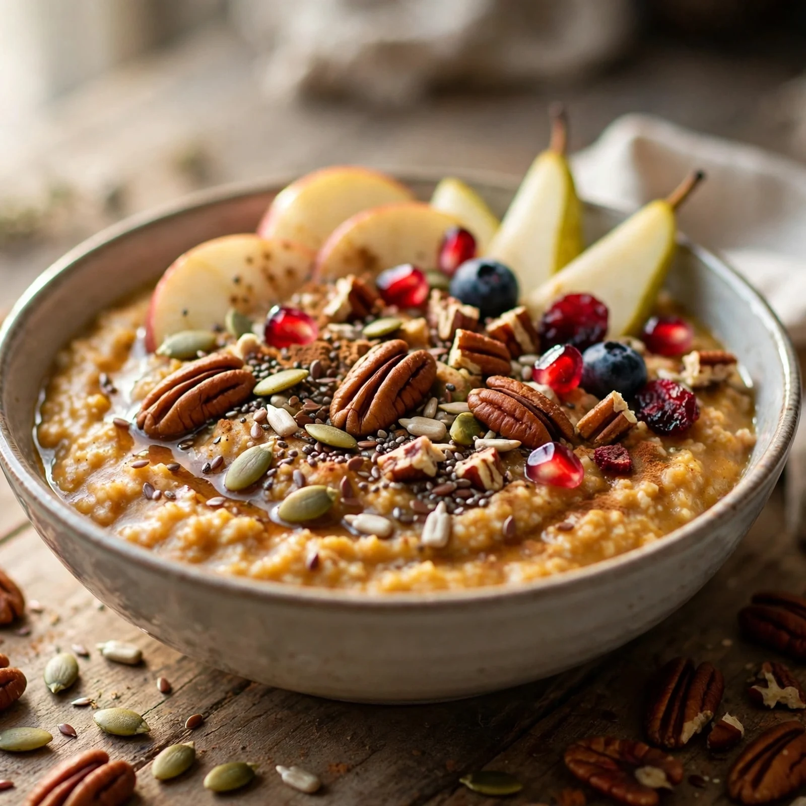 15 Anti-Inflammatory Fall Breakfasts with Oats Squash And Spice: 4. Maple Pecan Pumpkin Oatmeal
