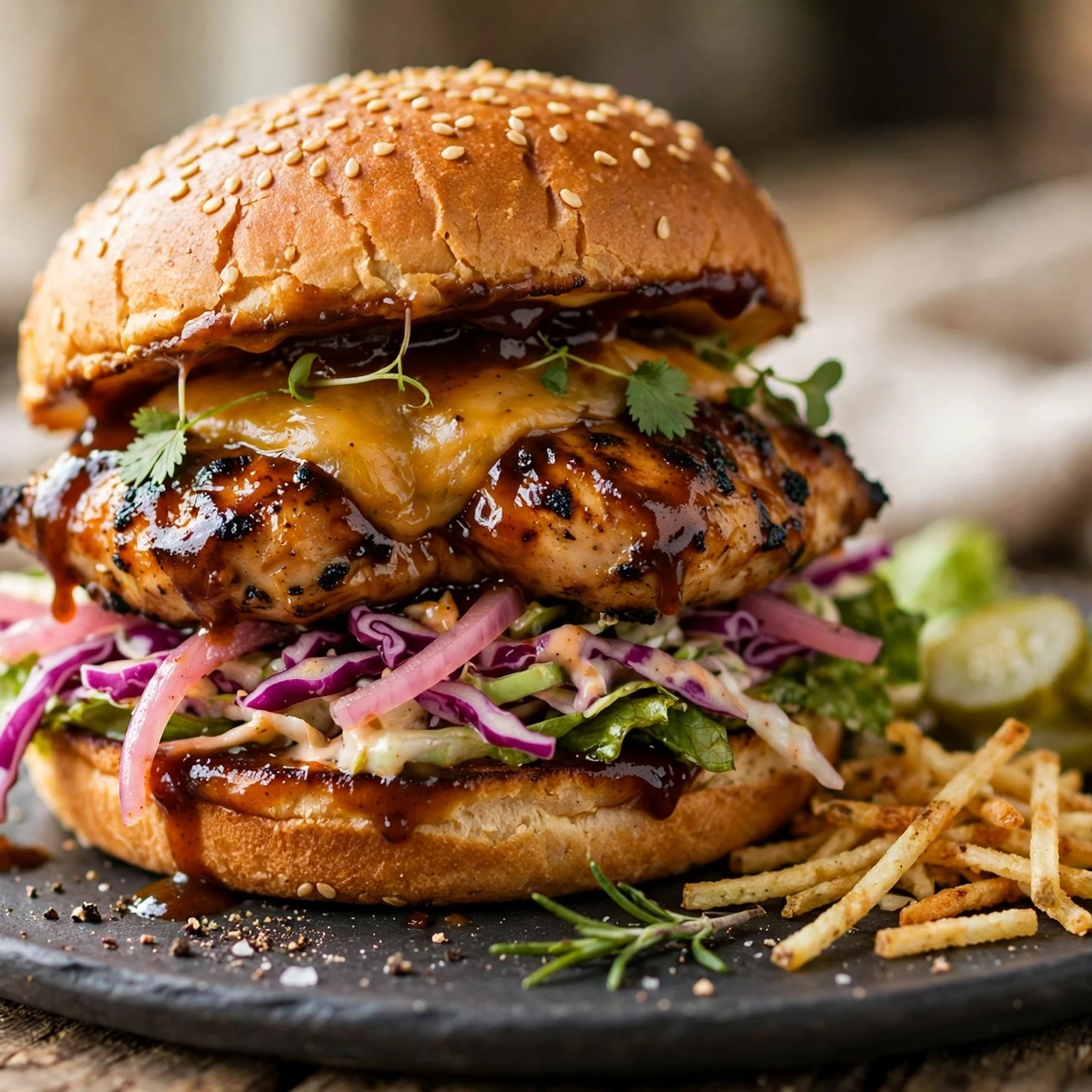 15 Juicy 21 Day Fix Burger Recipes for Your Next Cookout: 3. Smoky BBQ Chicken Burger