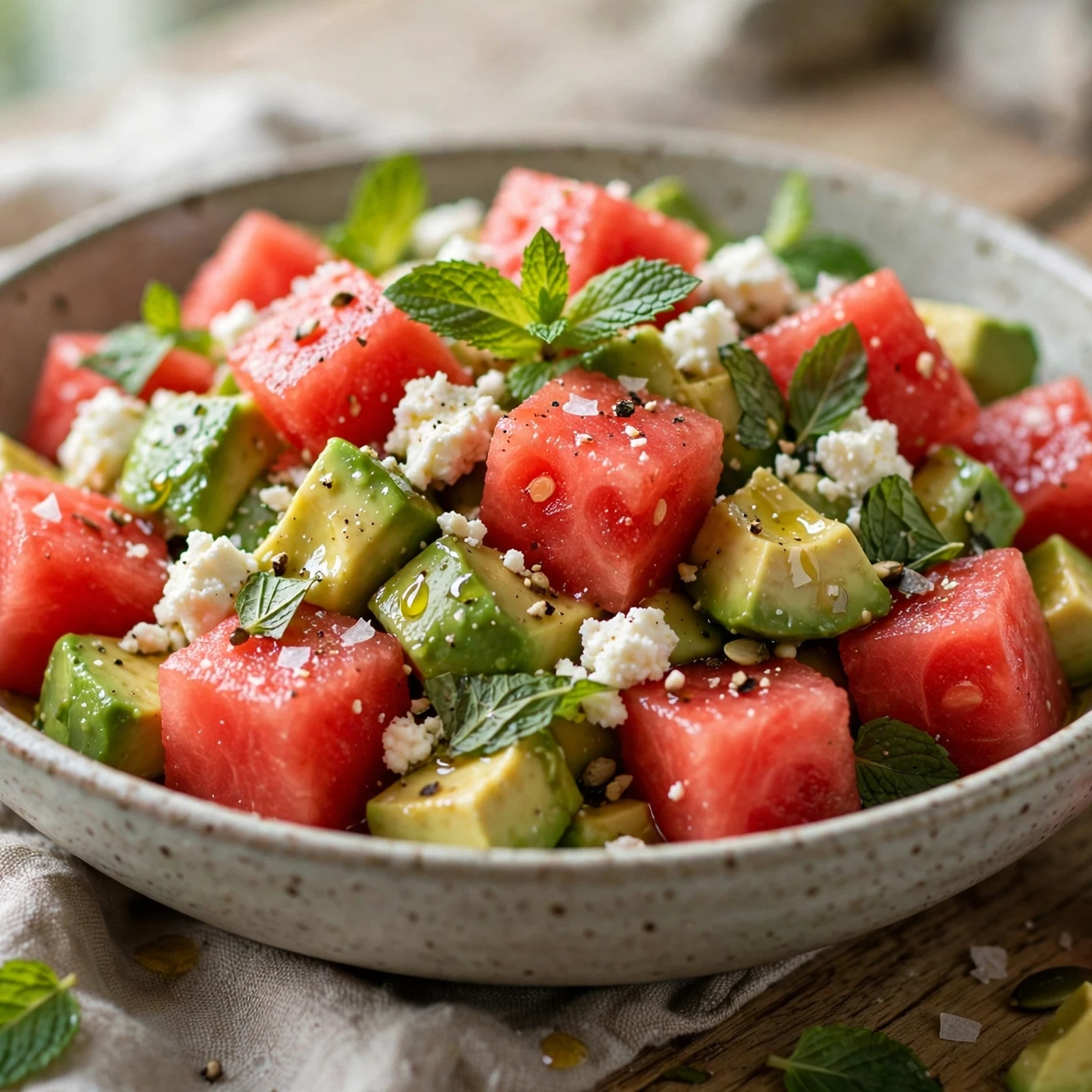 10 Anti-Inflammatory Watermelon And Mango Recipes: 5. Watermelon Avocado Salad