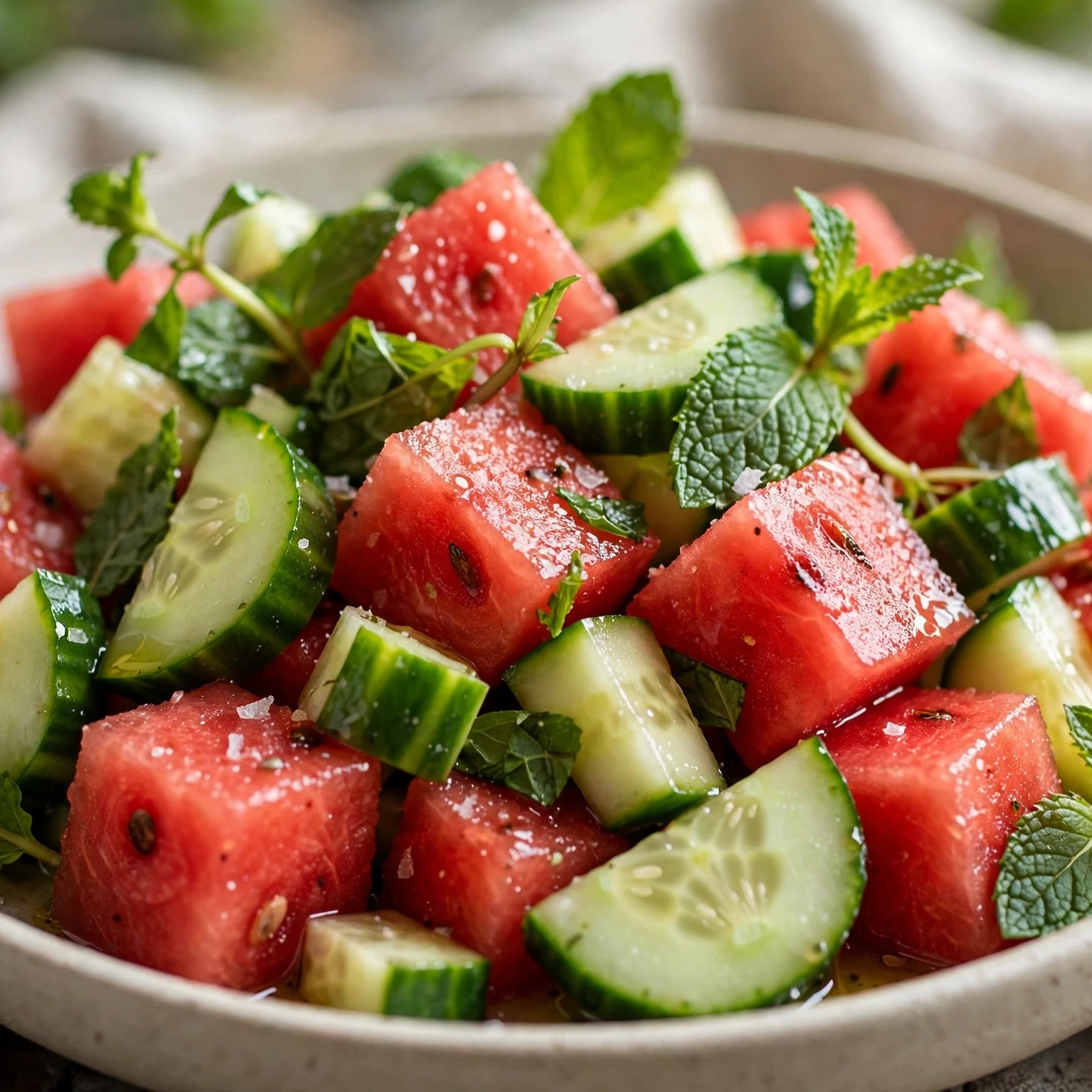 15 End-of-Summer Anti-Inflammatory Recipes to Soak In the Season: 4. Watermelon Cucumber Mint Salad