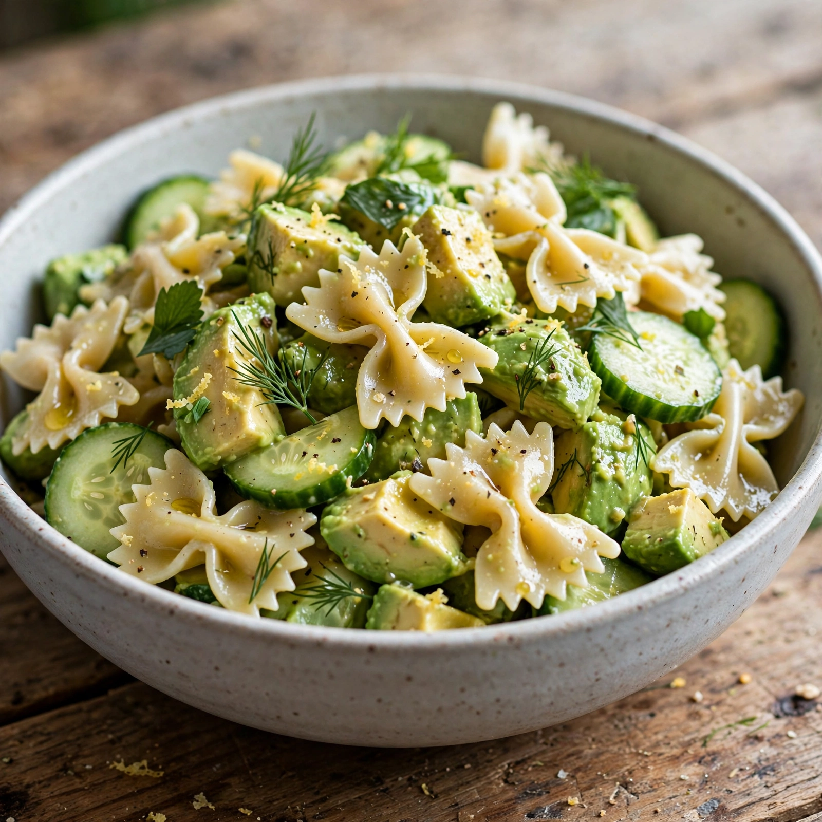 10 Anti-Inflammatory Pasta Salads for Summer June Gatherings: 5. Avocado Cucumber Pasta Salad