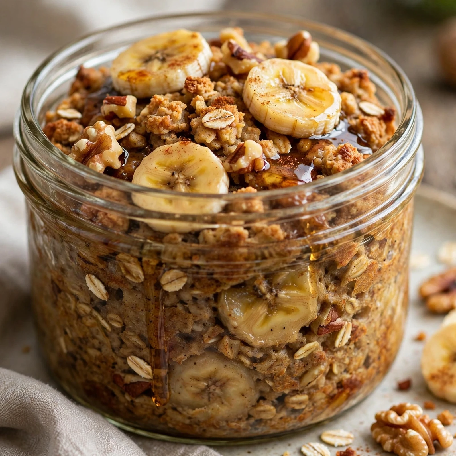 10 Make-Ahead 21 Day Fix Baked Oatmeal Jars for Busy Mornings: 4. Banana Bread Baked Oatmeal Jar