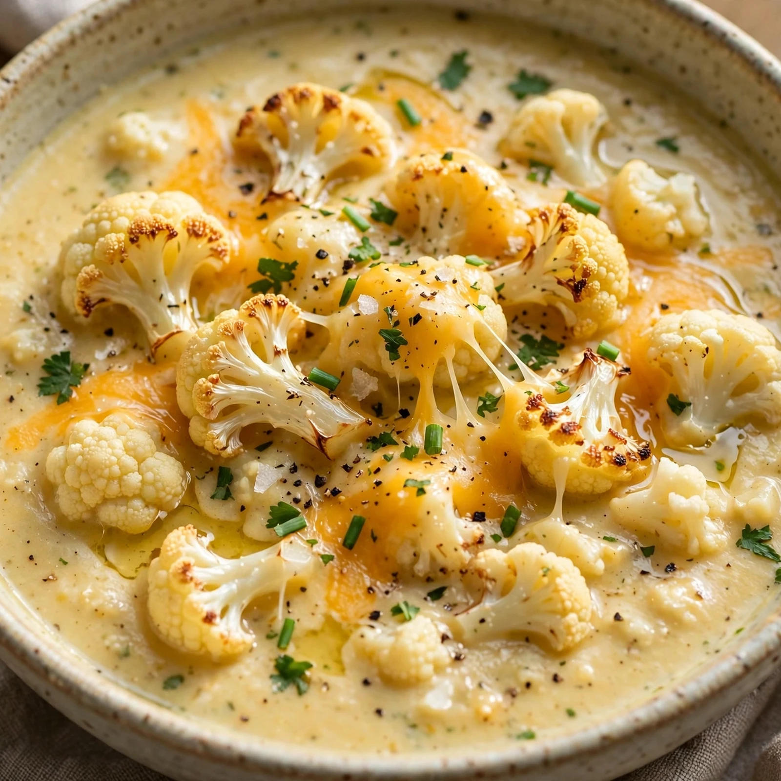 15 Creamy 21 Day Fix Cauliflower Soup Recipes You’ll Make on Repeat: 4. Cheesy Cauliflower Soup