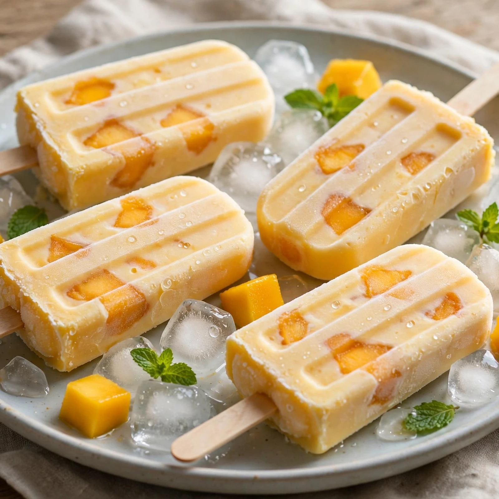 10 Anti-Inflammatory Watermelon And Mango Recipes: 6. Frozen Mango Yogurt Pops