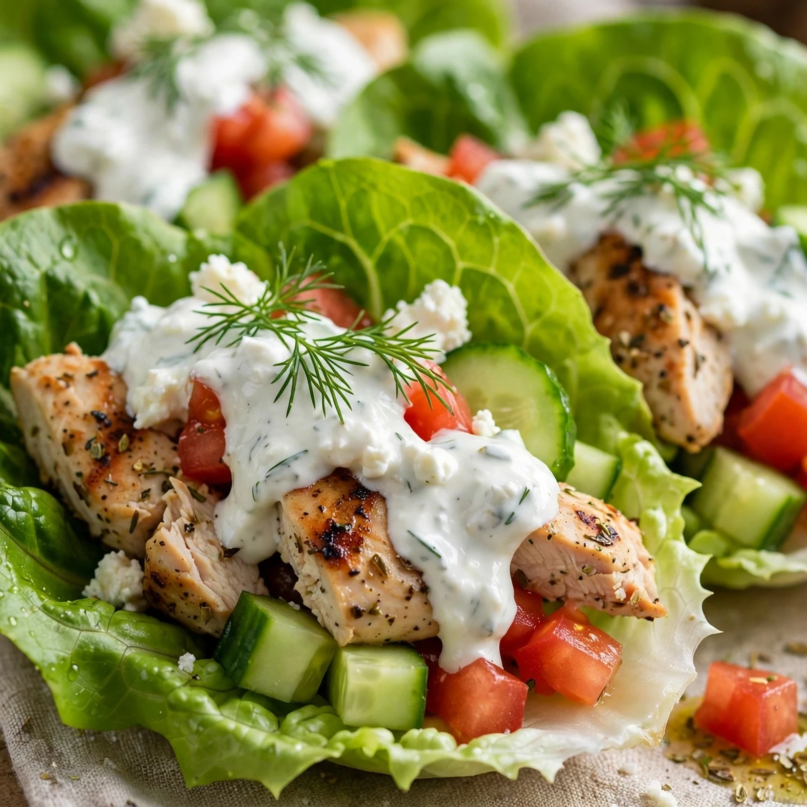 10 Anti-Inflammatory Summer Burgers and Wraps Packed With Fresh Flavor: 5. Greek Chicken Lettuce Wraps