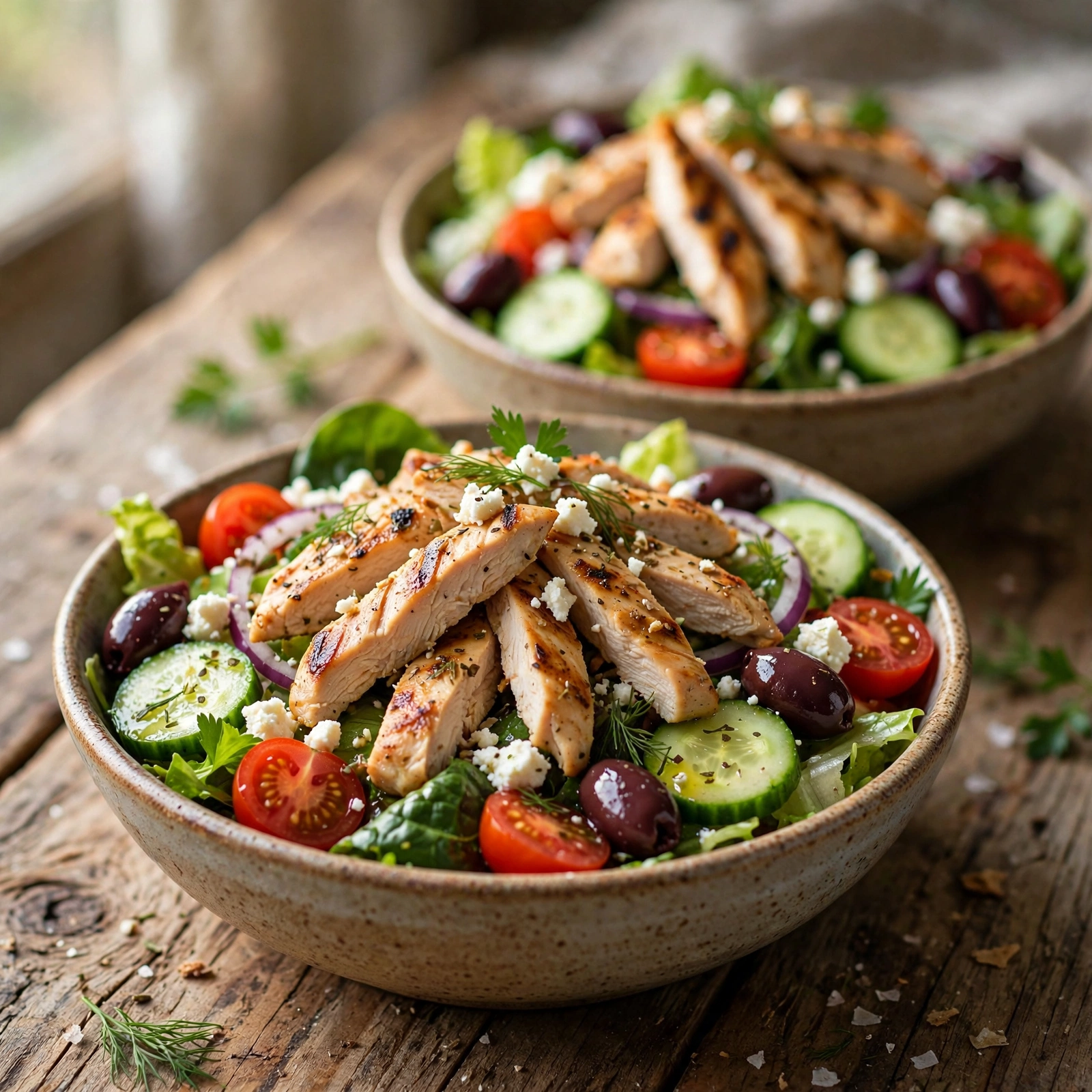 15 Best 21 Day Fix Summer Dinner Ideas (Easy & No Heavy Meals): 5. Greek Chicken Salad Bowls