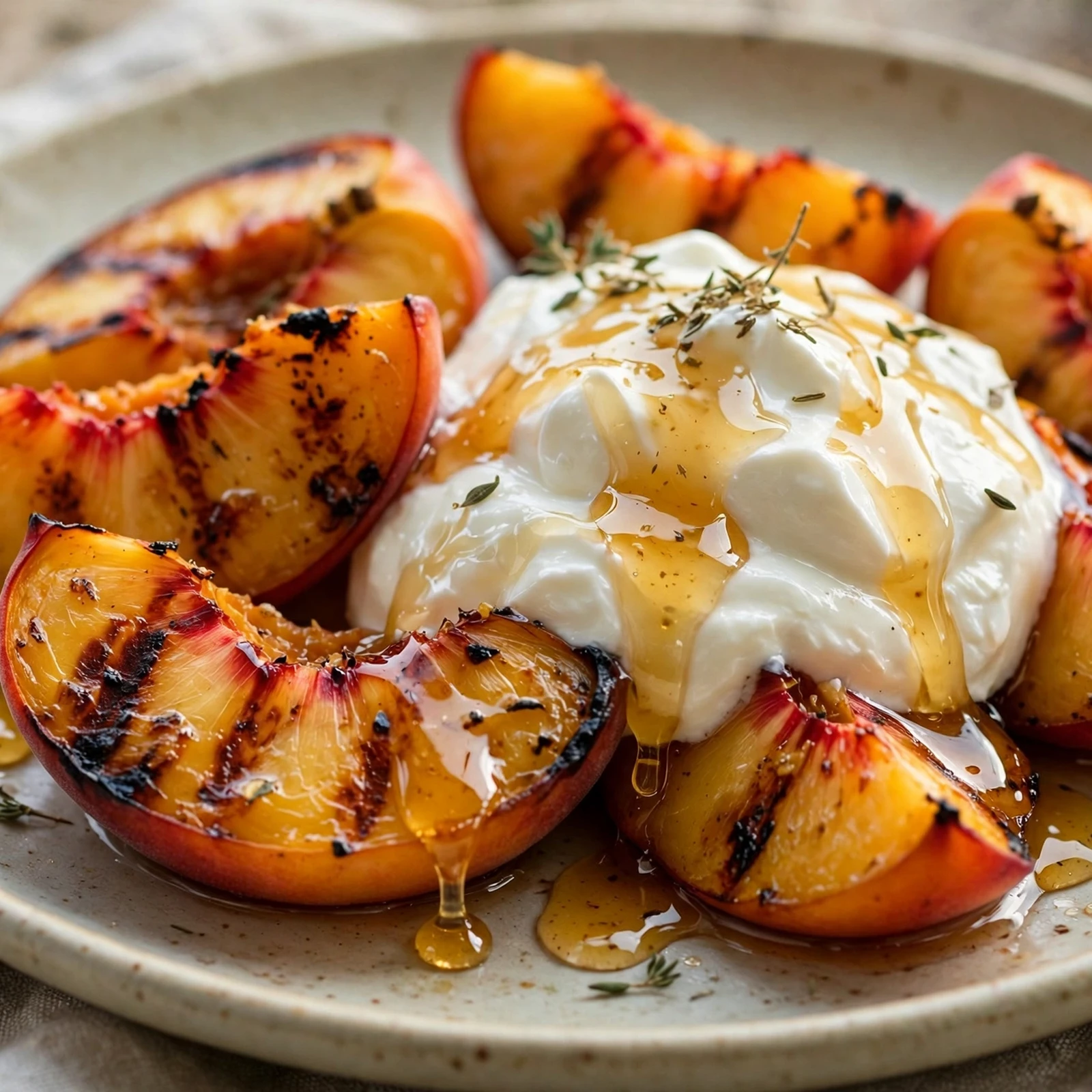 15 Anti-Inflammatory Fruit Salads and Desserts for Summer Parties: 5. Grilled Peaches with Greek Yogurt