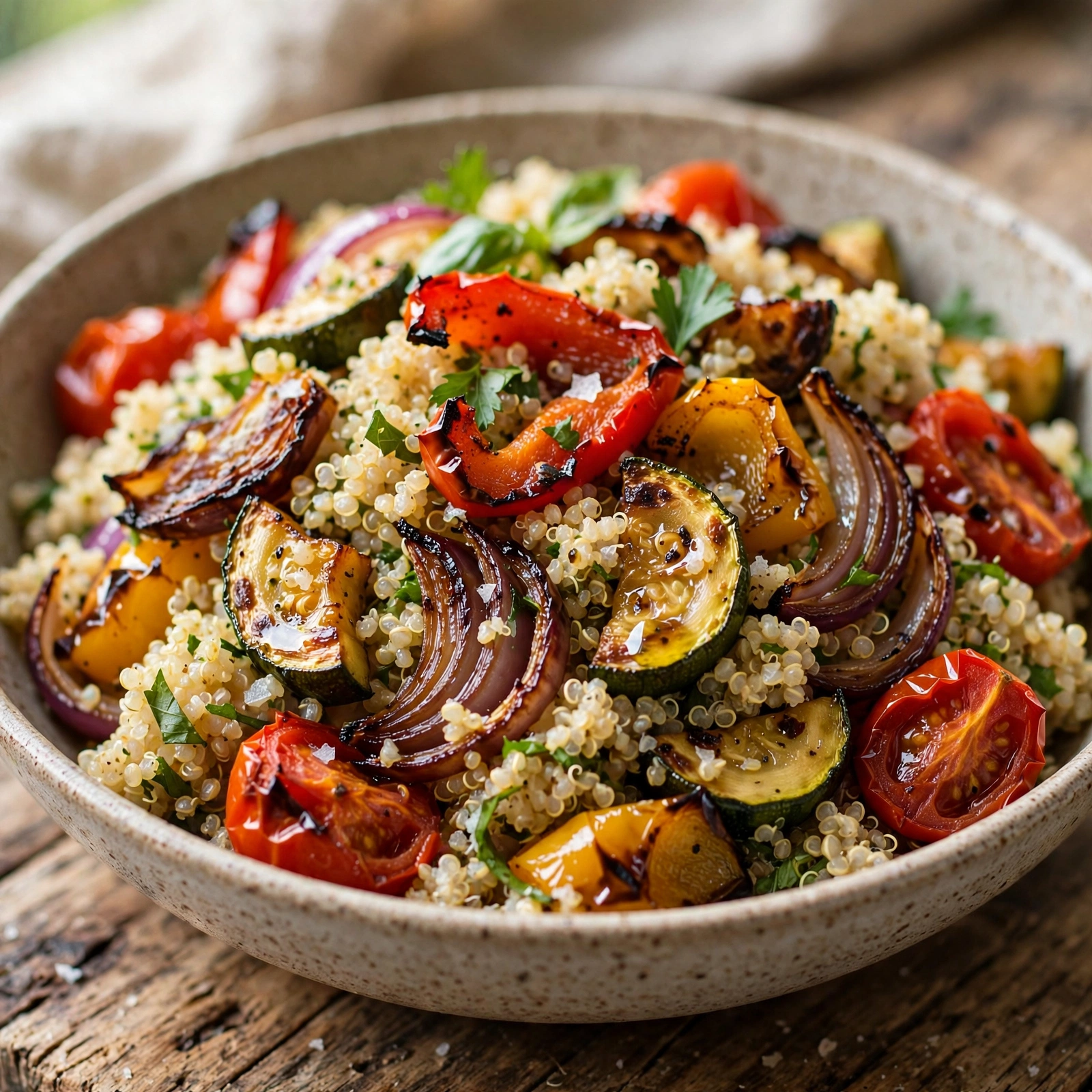 10 Refreshing Anti-Inflammatory Dinner Salads for Summer Heat: 5. Quinoa and Roasted Vegetable Summer Salad