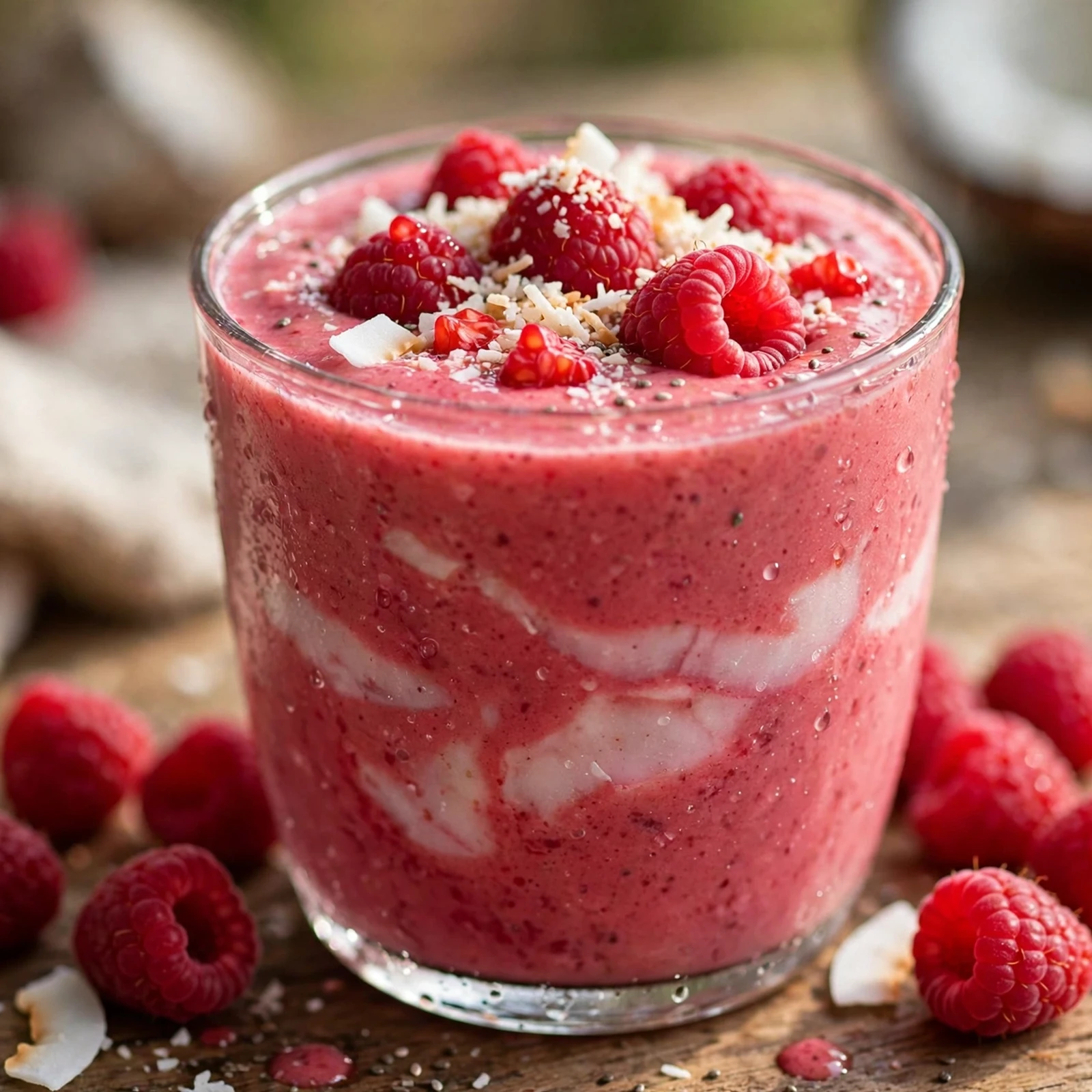 15 Best 21 Day Fix Summer Smoothies (Refreshing & Approved): 6. Raspberry Coconut Smoothie