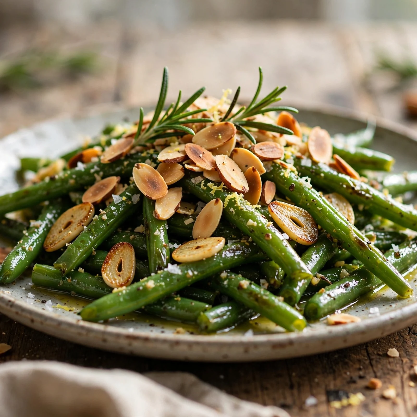 15 Anti-Inflammatory Thanksgiving Recipes Everyone Will Love: 6. Rosemary Garlic Green Beans with Toasted Almonds