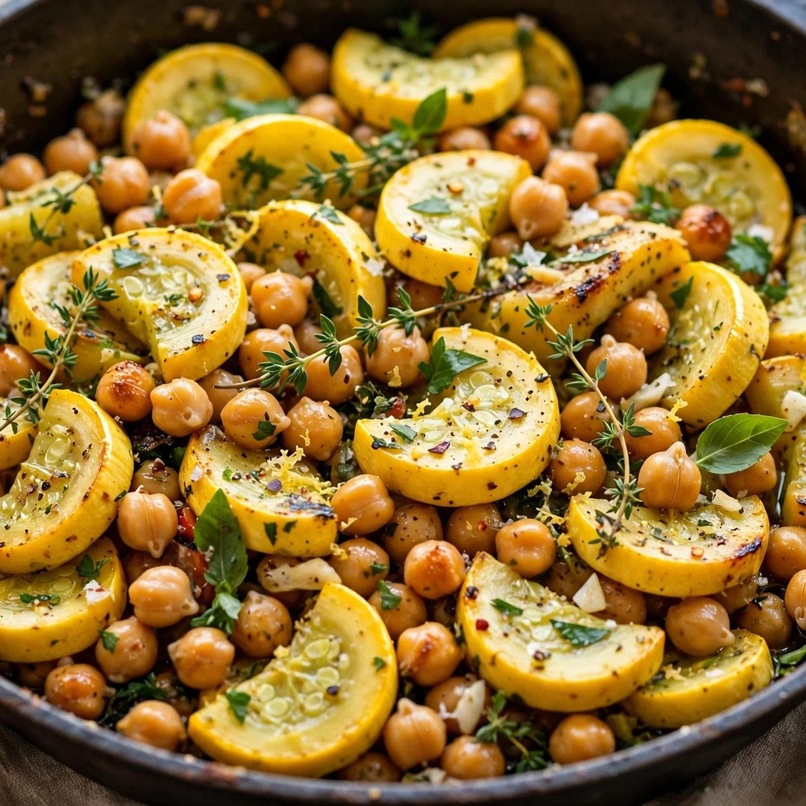15 End-of-Summer Anti-Inflammatory Recipes to Soak In the Season: 5. Summer Squash and Chickpea Skillet