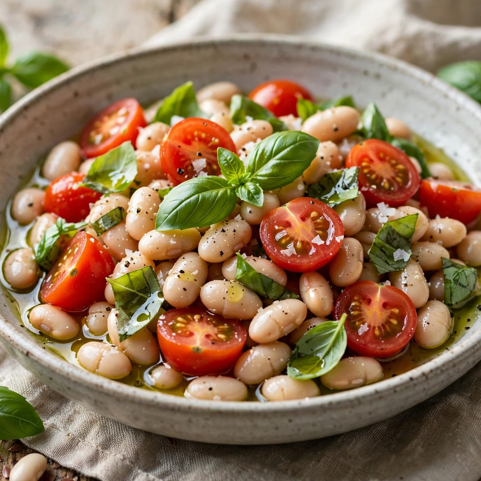 15 Anti-Inflammatory Summer Salads Recipes with Fresh Seasonal Produce: 6. Tomato Basil White Bean Salad
