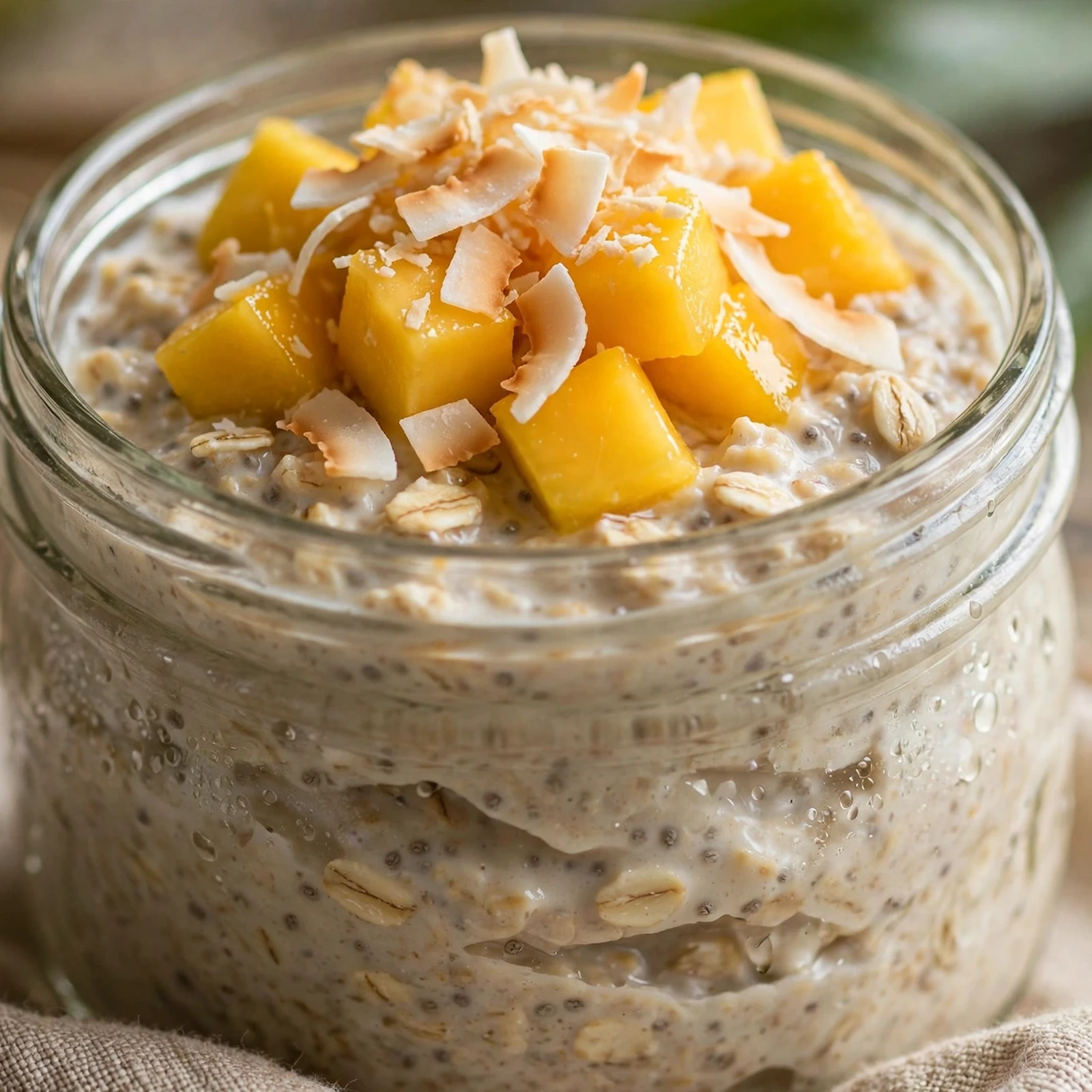 10 Anti-Inflammatory Overnight Oats for Hot Summer Mornings: 4. Tropical Mango Coconut Overnight Oats