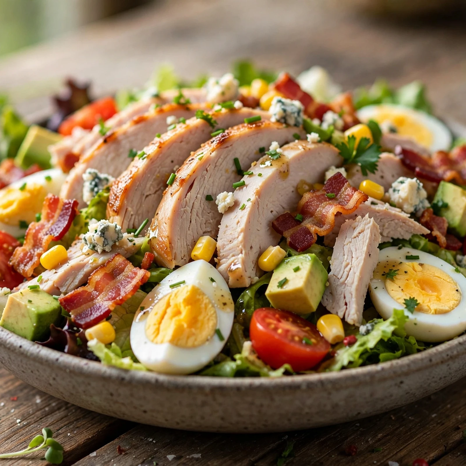 20 Healthy 21 Day Fix Salad Recipes for Summer (Cool & Container-Friendly): 6. Turkey Cobb Salad