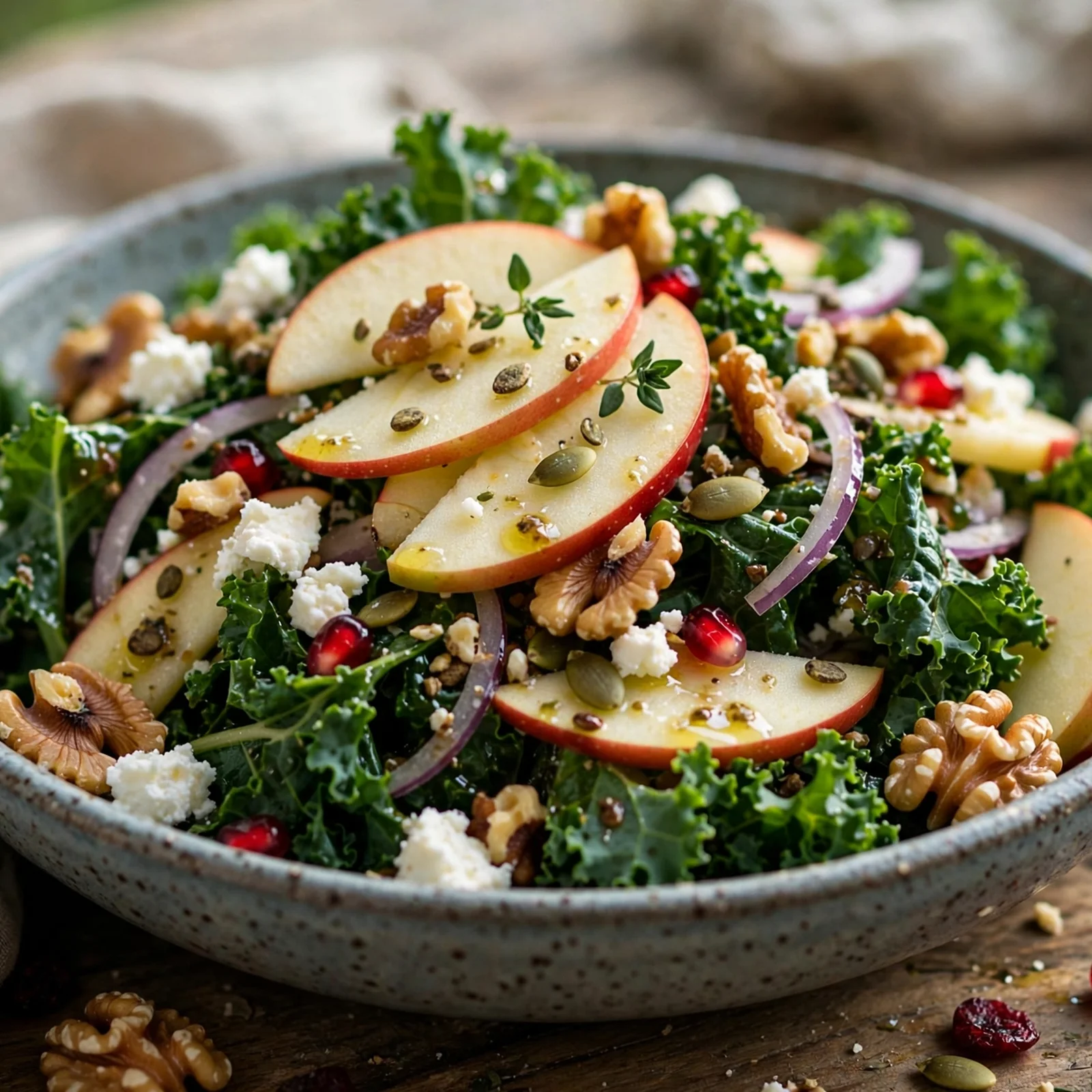 25 Cozy Fall Anti-Inflammatory Recipes to Warm Your Soul: 6. Apple Walnut Kale Harvest Salad