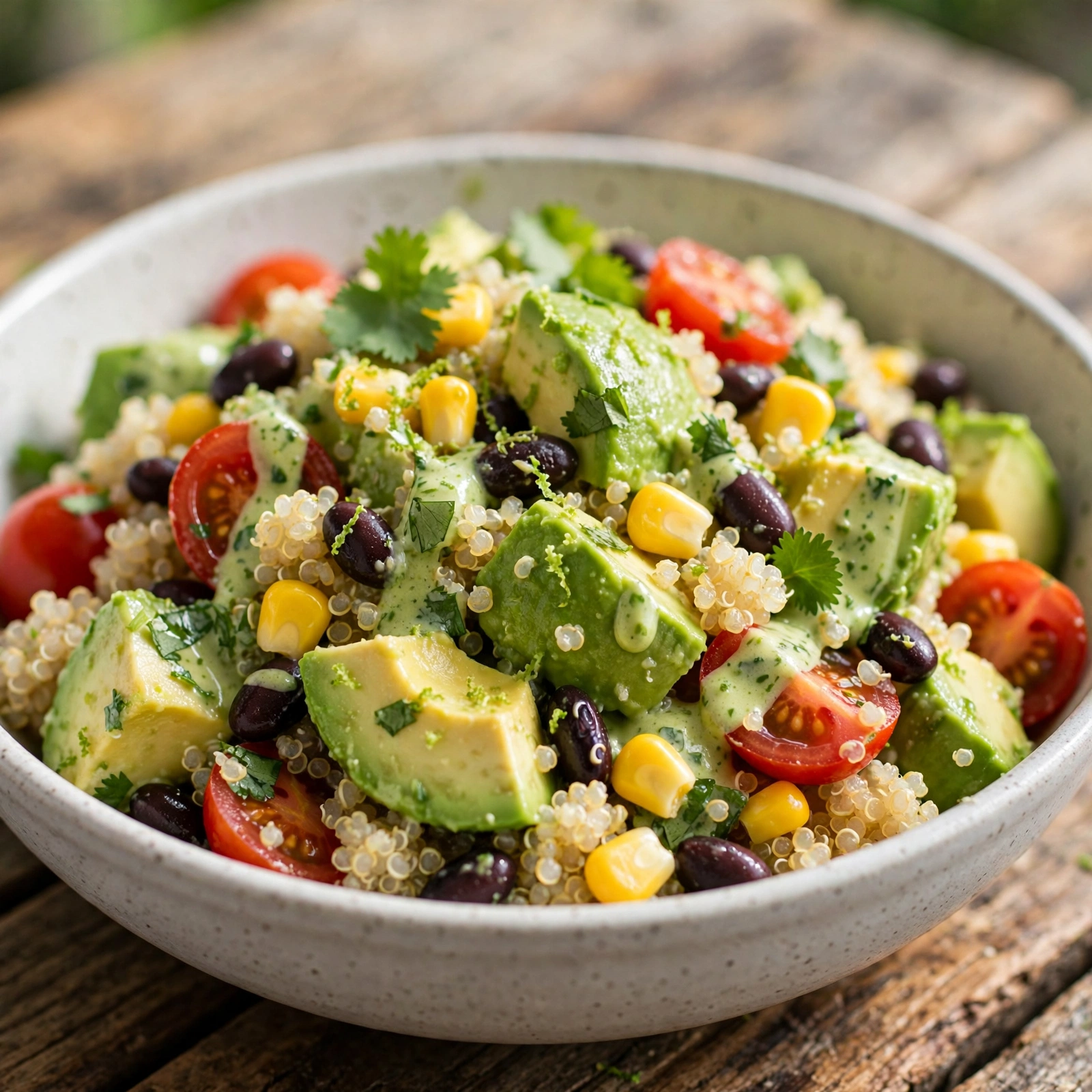 15 Anti-Inflammatory Grain Salads for Summer Days: 6. Creamy Avocado Quinoa Summer Salad