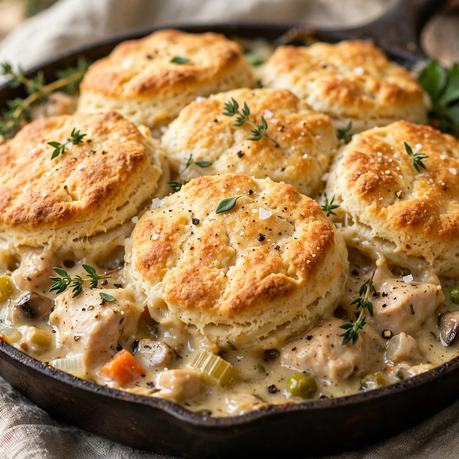 15 Cozy 21 Day Fix Chicken Pot Pie Recipes for Comfort Food Lovers: 5. Biscuit-Topped Chicken Pot Pie