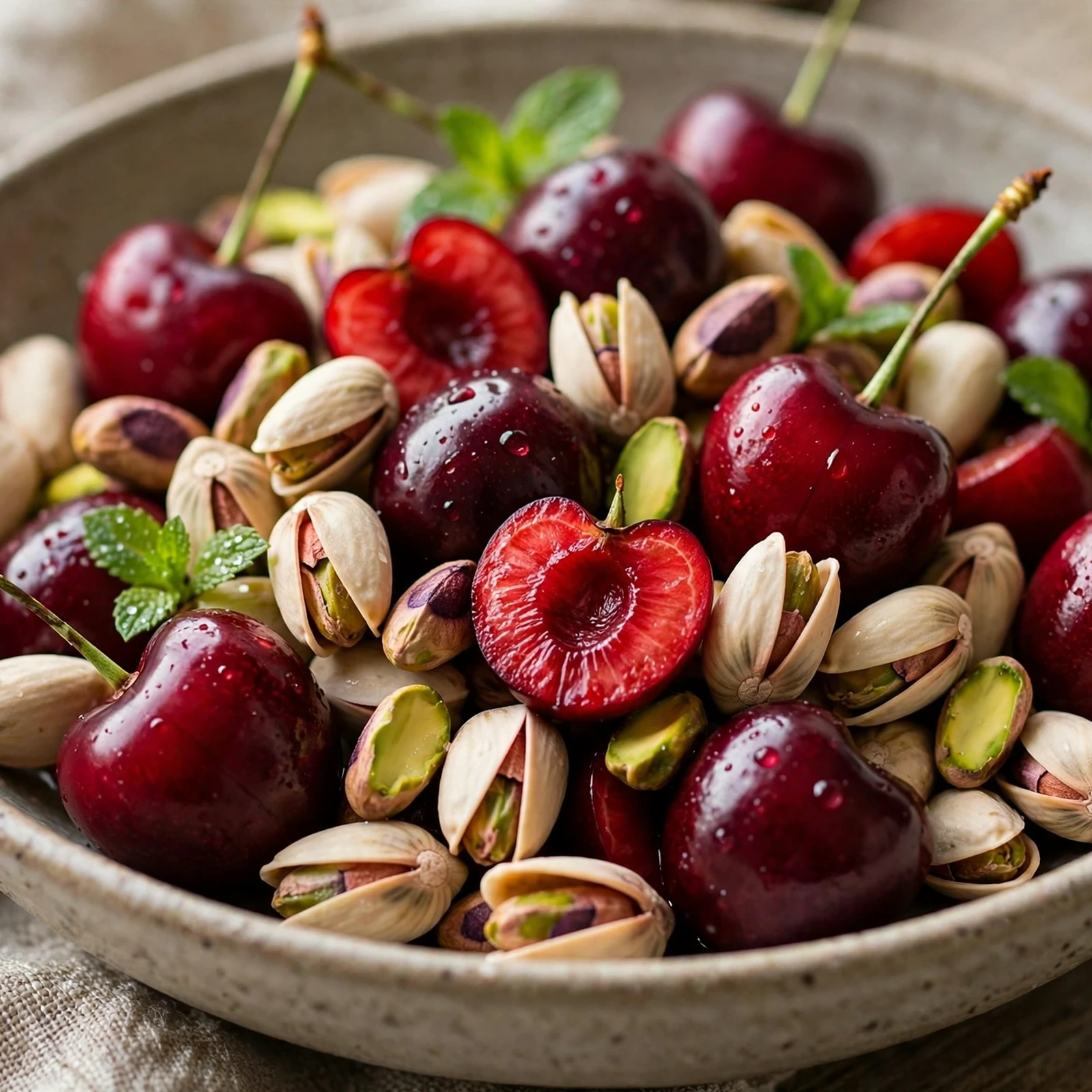 15 Anti-Inflammatory Fruit Salads and Desserts for Summer Parties: 6. Cherry Pistachio Fruit Salad