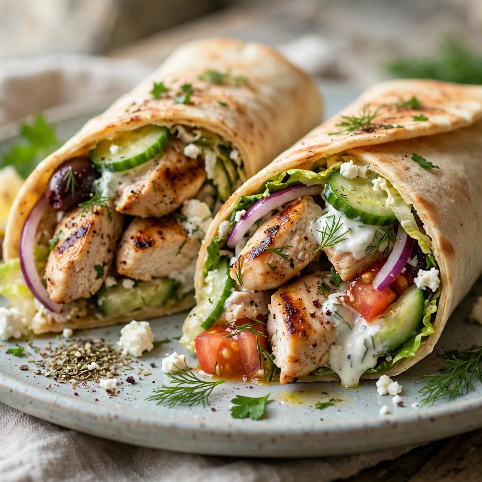 15 Quick 21 Day Fix Wrap Recipes for Lunch Meal Prep: 5. Greek Chicken Wrap