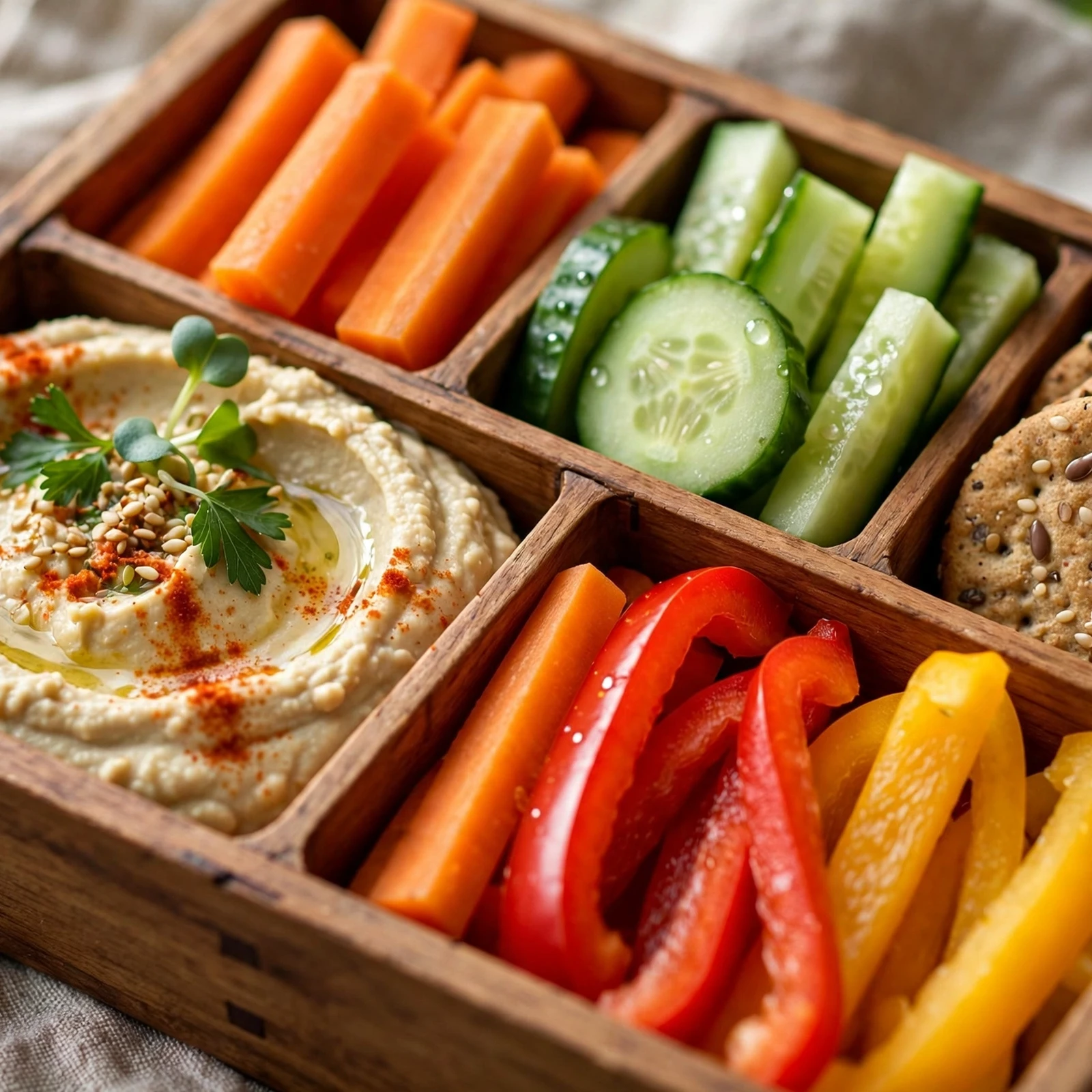 10 Summer Anti-Inflammatory Back-to-School Lunch Ideas: 6. Hummus Veggie Bento Box