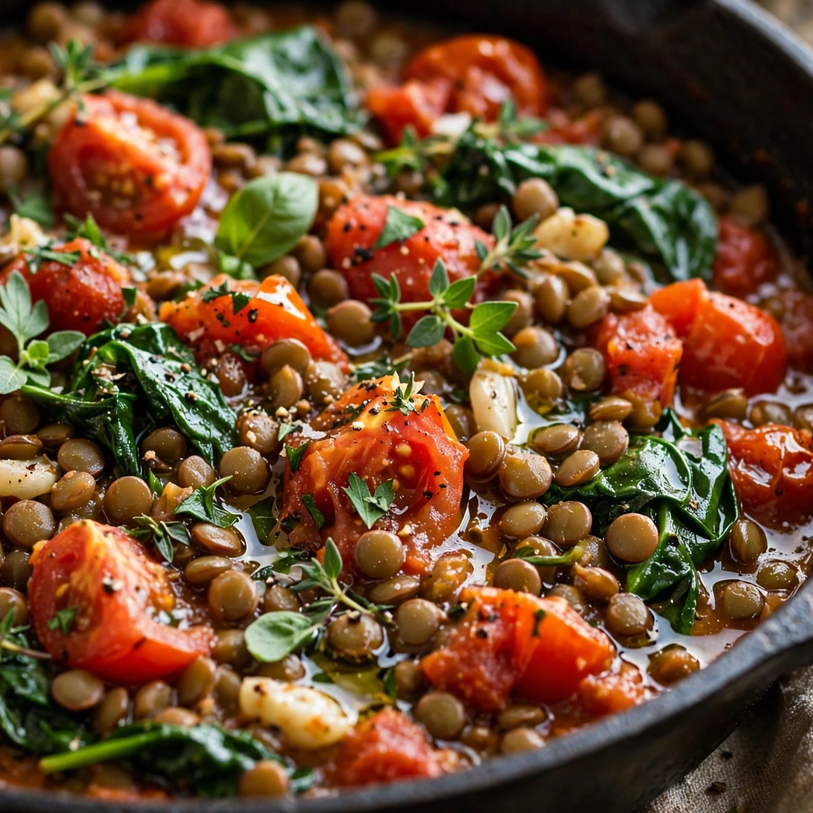 10 Anti-Inflammatory Tomato Recipes at Peak Season: 6. Mediterranean Tomato Lentil Skillet