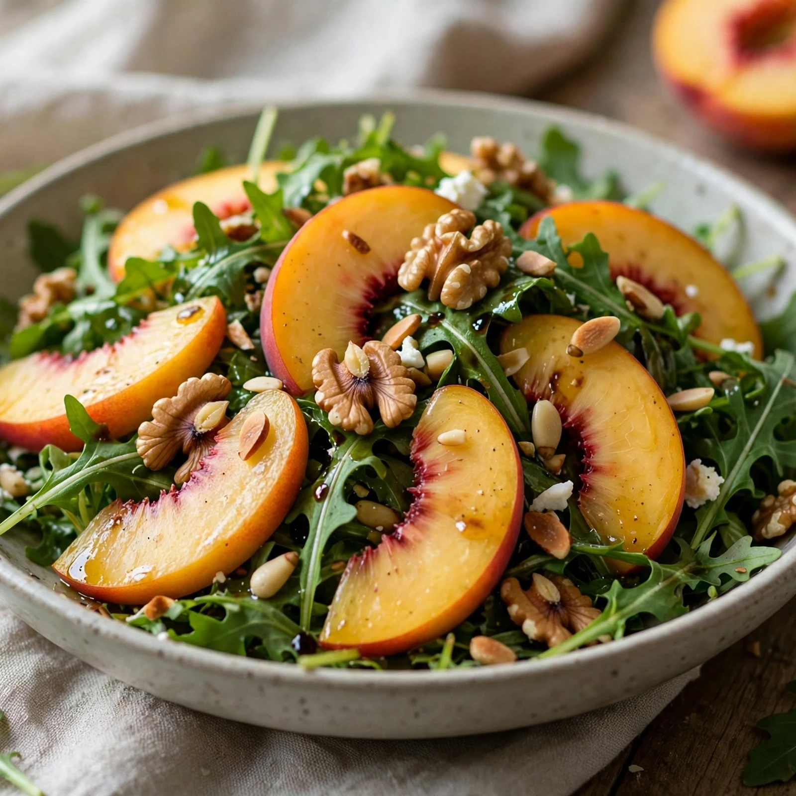 15 Anti-Inflammatory Summer Salads Recipes with Fresh Seasonal Produce: 7. Peach Arugula Salad