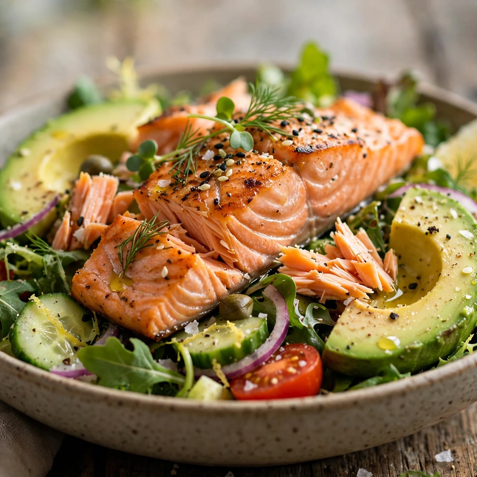 20 No-Cook Anti-Inflammatory Meals for Hot Summer Days: 7. Salmon Avocado Salad