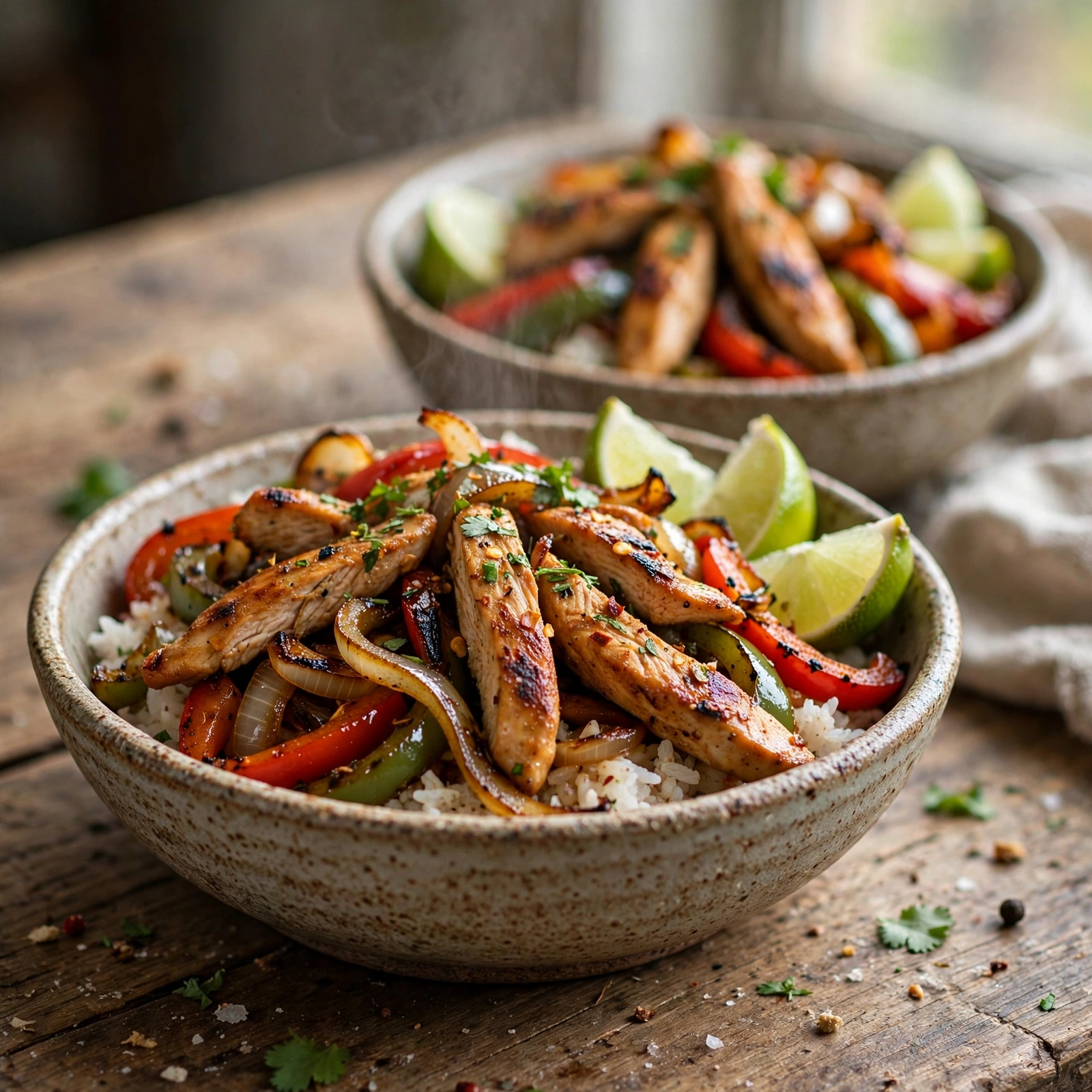 15 Best 21 Day Fix Summer Dinner Ideas (Easy & No Heavy Meals): 6. Sizzling Chicken Fajita Bowls