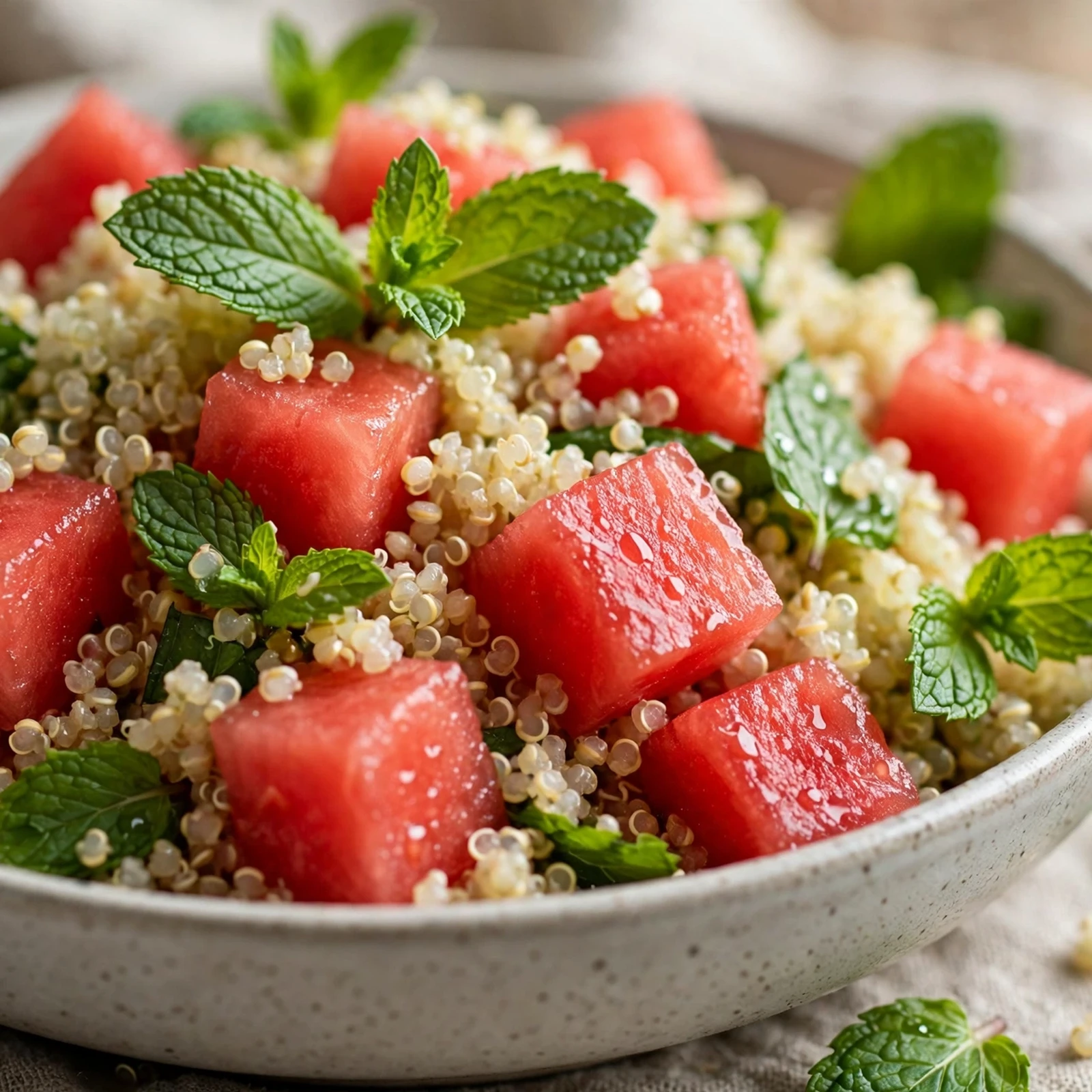 12 Vegan Anti-Inflammatory Summer Meals That Keep It Cool: 5. Watermelon Mint Quinoa Salad