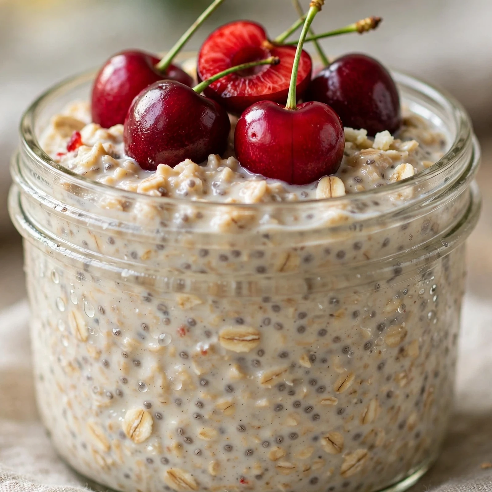 10 Anti-Inflammatory Overnight Oats for Hot Summer Mornings: 6. Cherry Vanilla Overnight Oats
