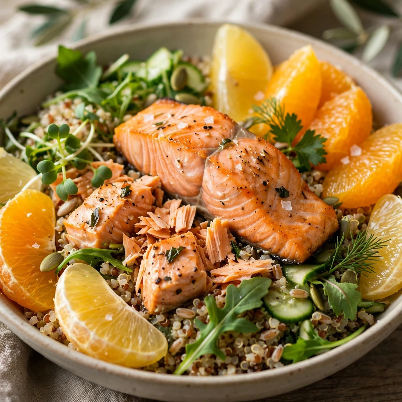 20 Light Summer Anti-Inflammatory Dinners Recipes for Warm Evenings: 8. Citrus Salmon Grain Bowl