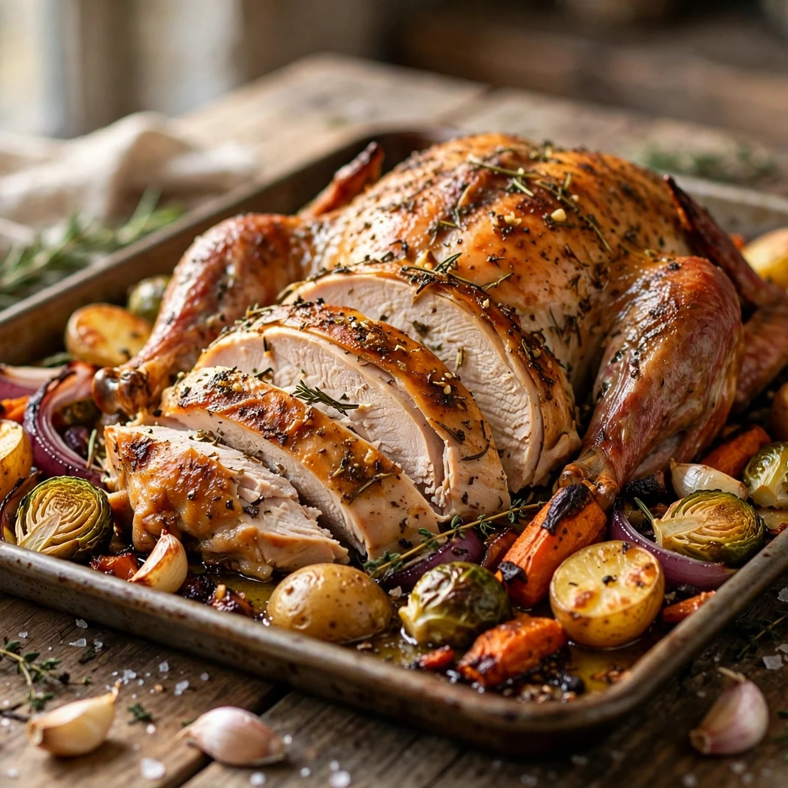 12 Gut-Healing Anti-Inflammatory Fall Meals for Immunity: 7. Garlic Herb Turkey & Vegetable Sheet Pan Bake