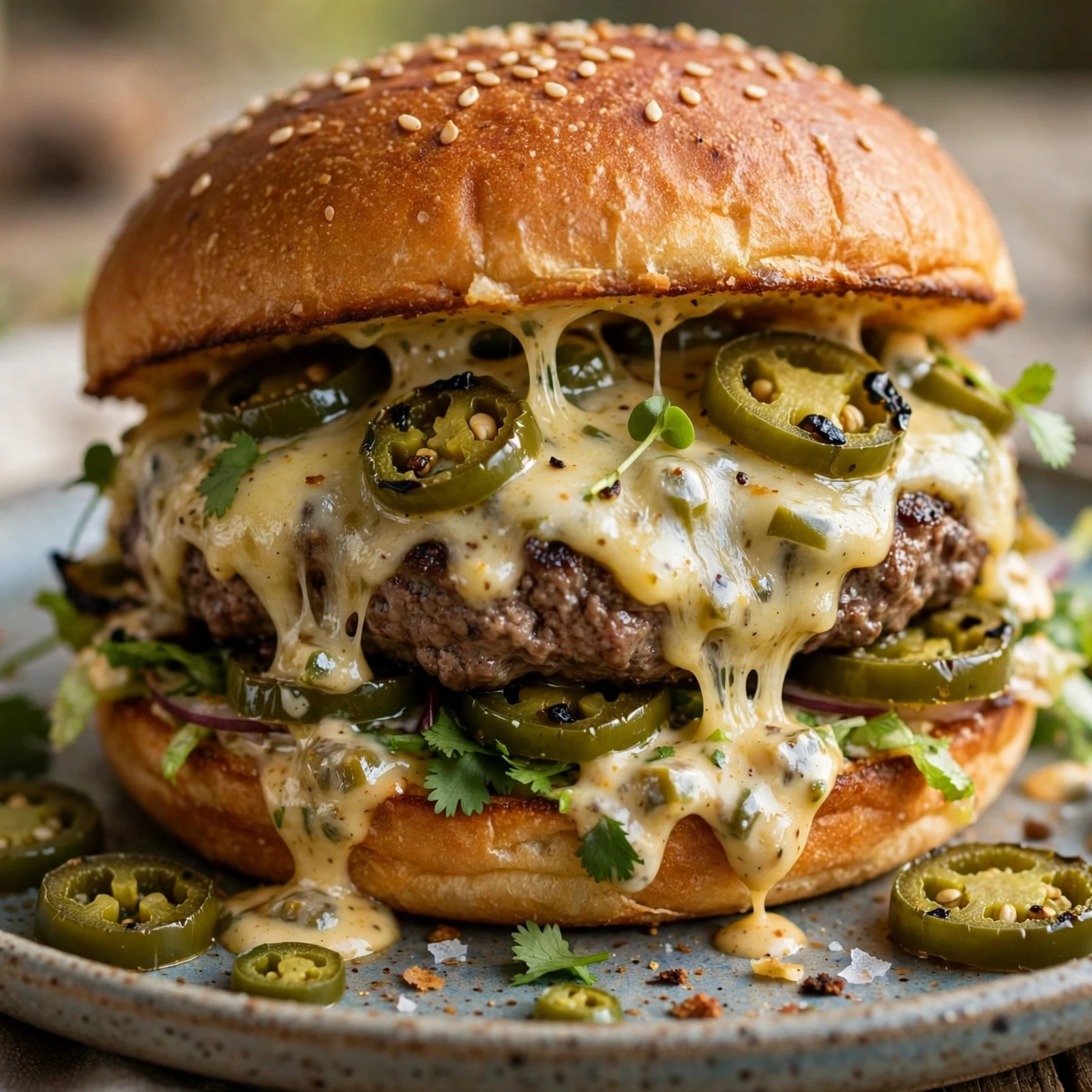 15 Juicy 21 Day Fix Burger Recipes for Your Next Cookout: 6. Jalapeño Pepper Jack Burger