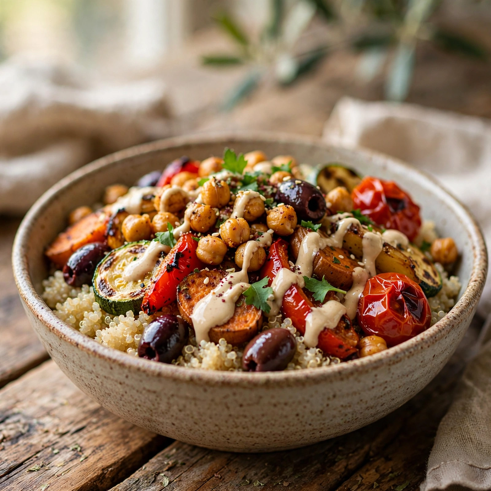 15 Best 21 Day Fix Summer Dinner Ideas (Easy & No Heavy Meals): 7. Mediterranean Quinoa Power Bowl
