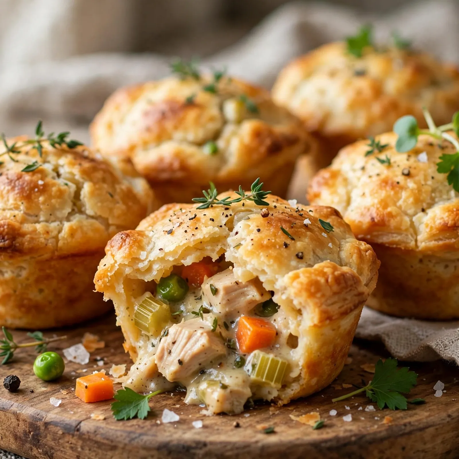 15 Cozy 21 Day Fix Chicken Pot Pie Recipes for Comfort Food Lovers: 6. Mini Chicken Pot Pie Muffins