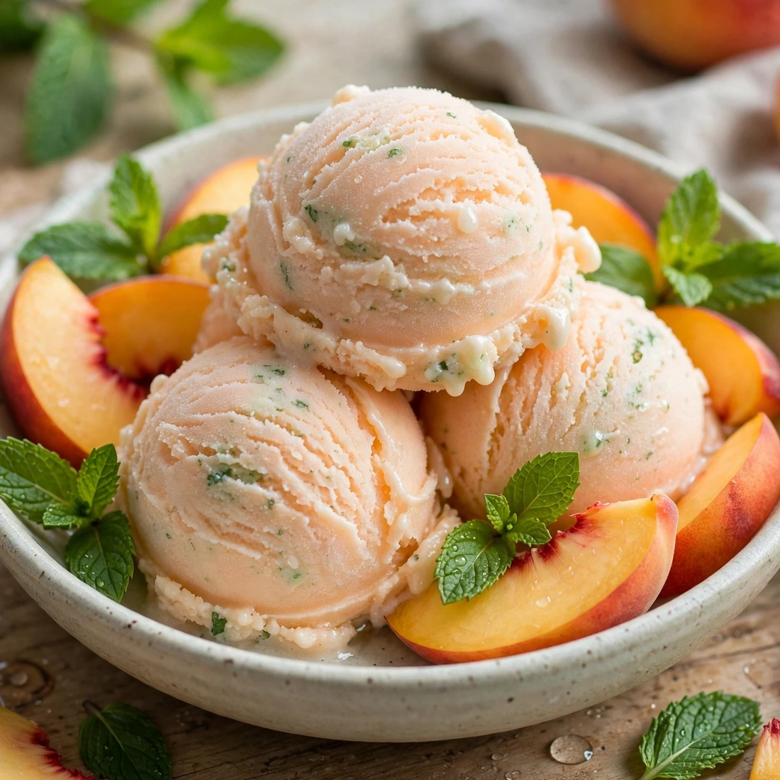 10 Anti-Inflammatory Ice Pops, Sorbets & Frozen Treats for Summer: 9. Peach Mint Sorbet