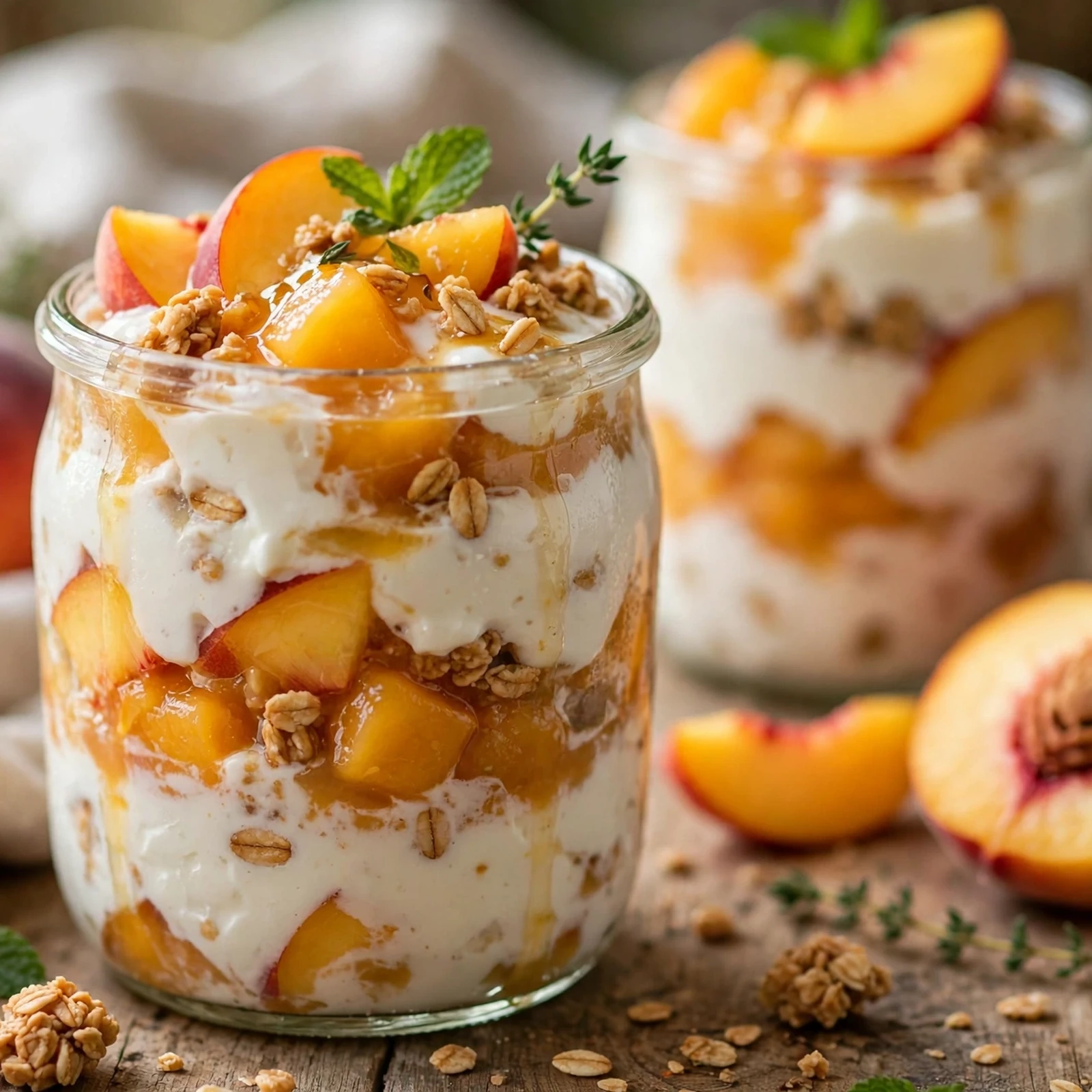 20 No-Cook Anti-Inflammatory Meals for Hot Summer Days: 8. Peach Yogurt Parfaits