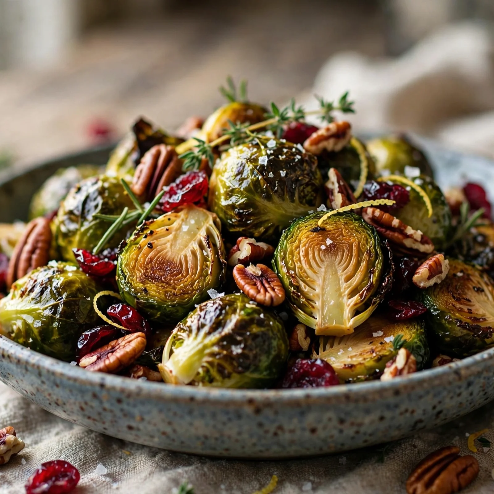 25 Cozy Fall Anti-Inflammatory Recipes to Warm Your Soul: 7. Roasted Brussels Sprouts with Cranberries & Pecans